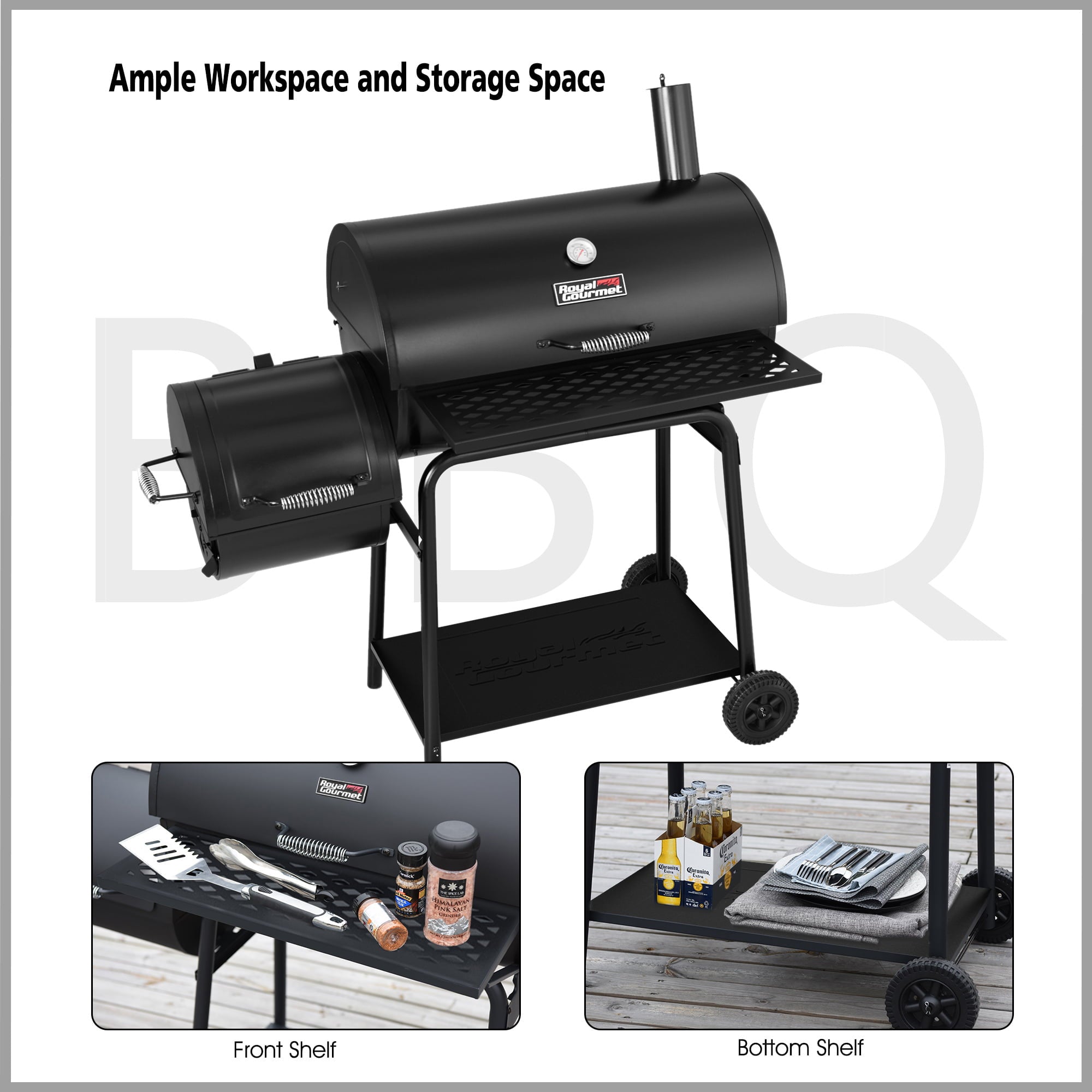 30 CC1830F Charcoal Grill with Offset Smoker