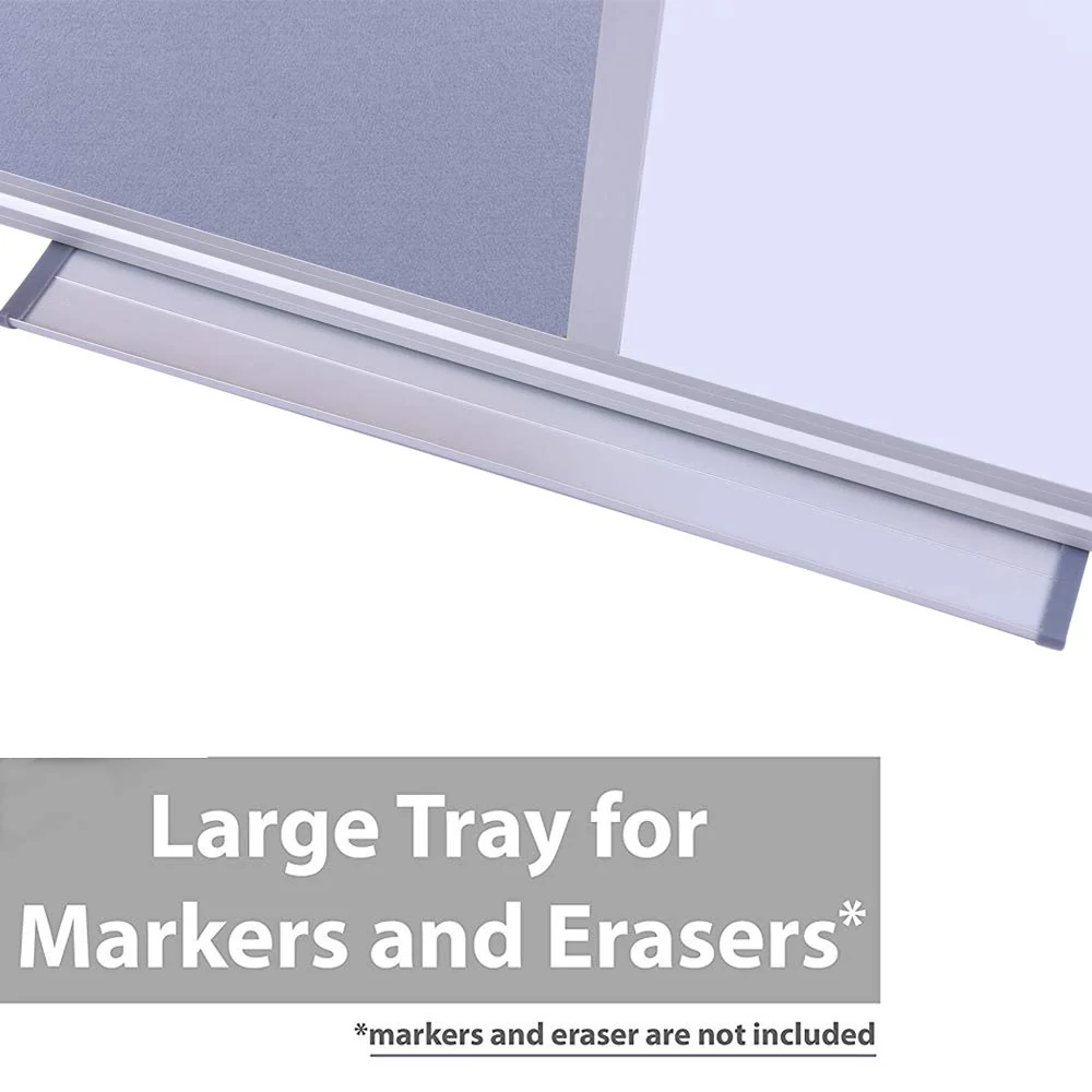 DexBoard 48 x 36 Inch Large Bulletin/Dry Erase Combo Board