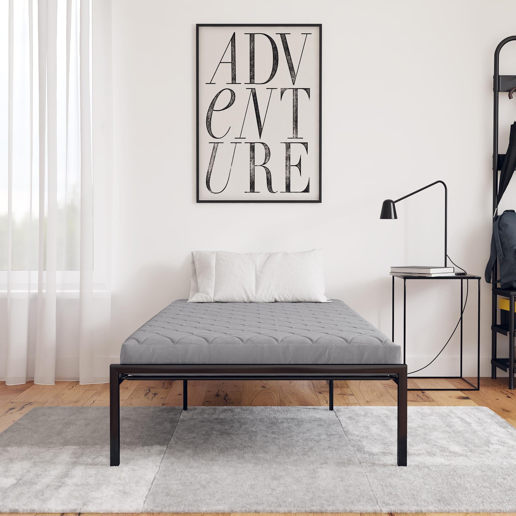 Value 6 Inch Thermobonded Polyester Filled Quilted Top Bunk Bed Mattress. Twin. Gray