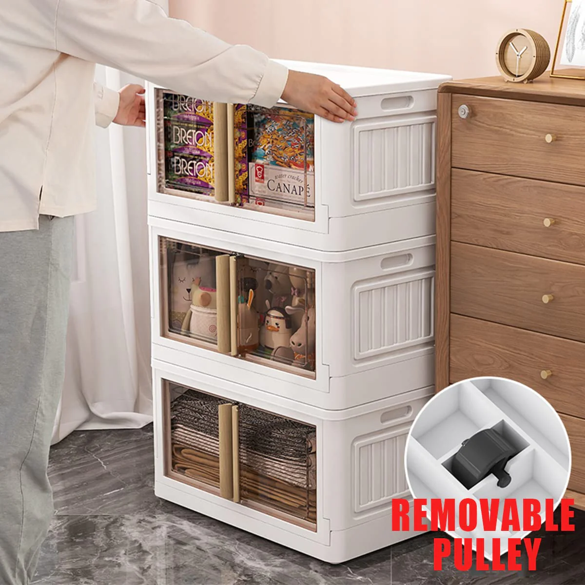 KHNR 5 Packs 78 Quart Plastic Storage Bin with lids