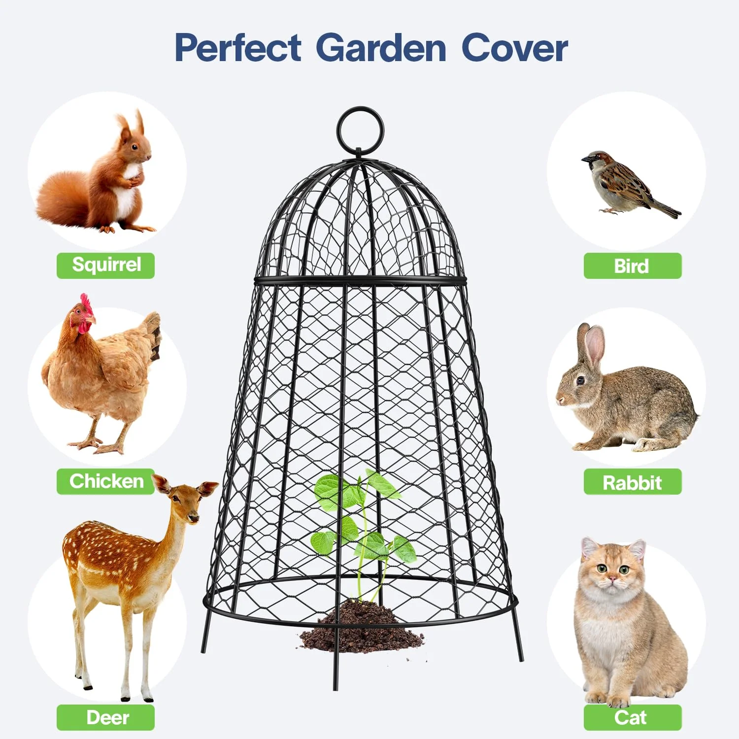 Yolid Garden Cloches for Plants Set of 6. Chicken Wire Cloche Plant