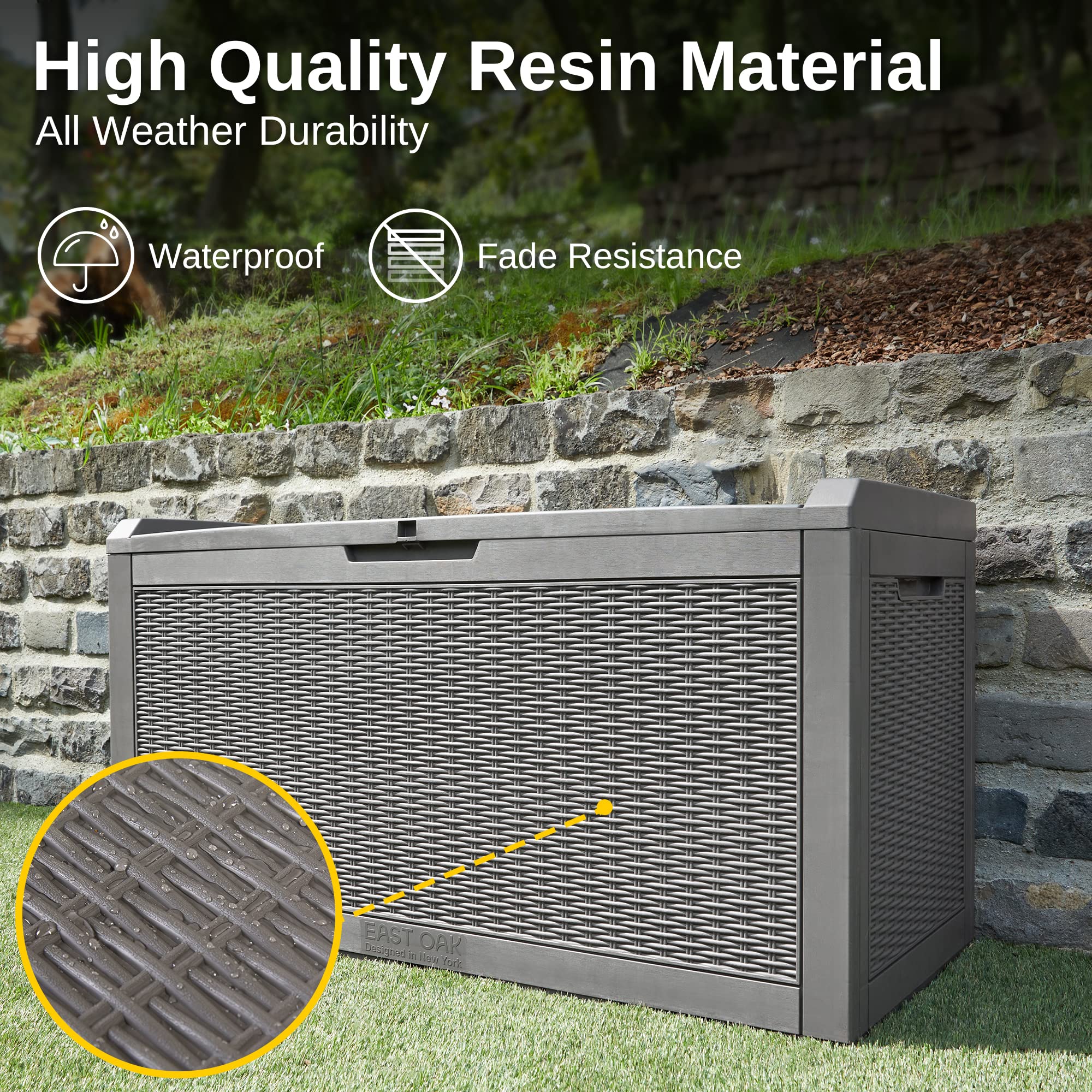 EAST OAK Outdoor Storage Box. 100 Gallon Deck Box