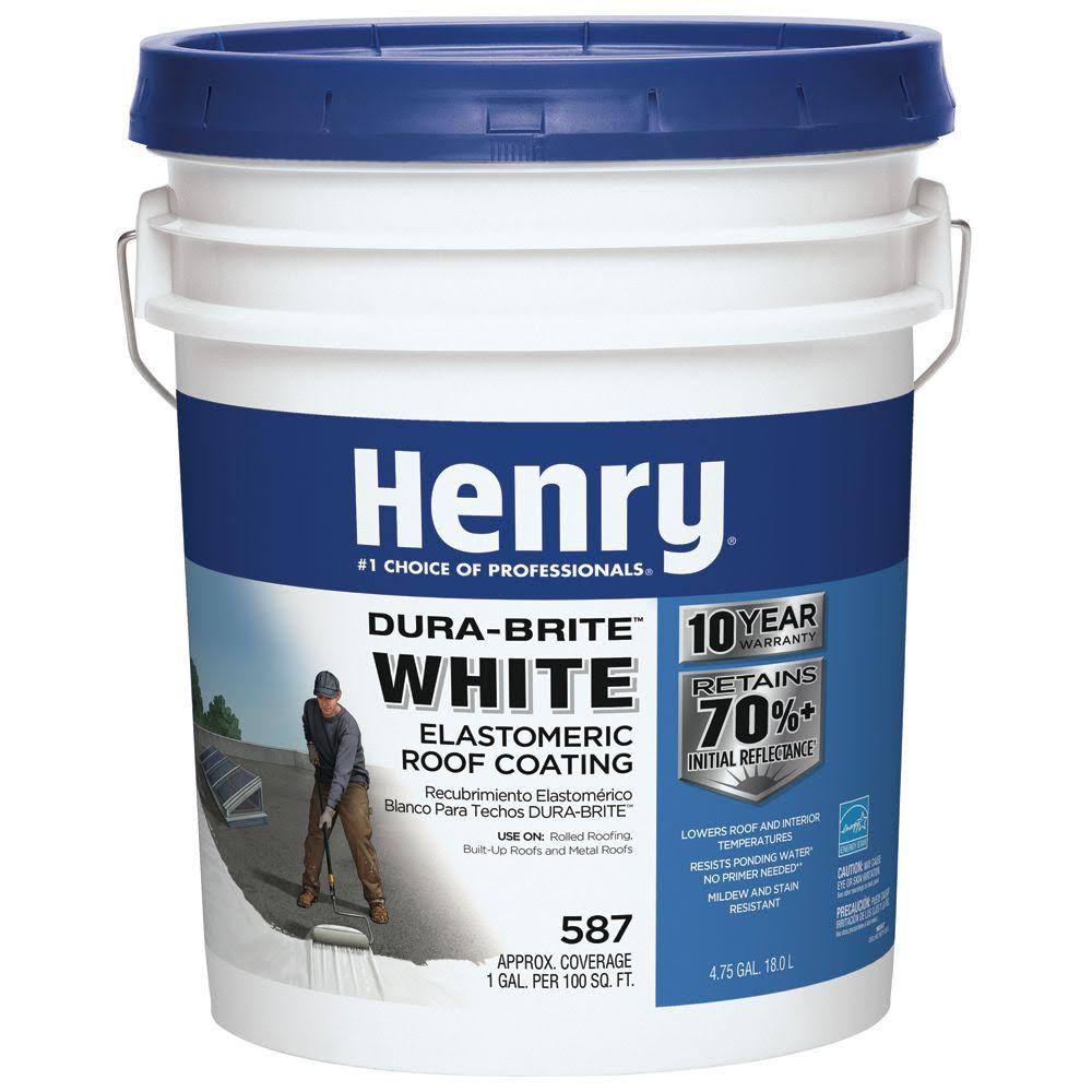 Henry 587 White Roof Coating - 4.75 gal can