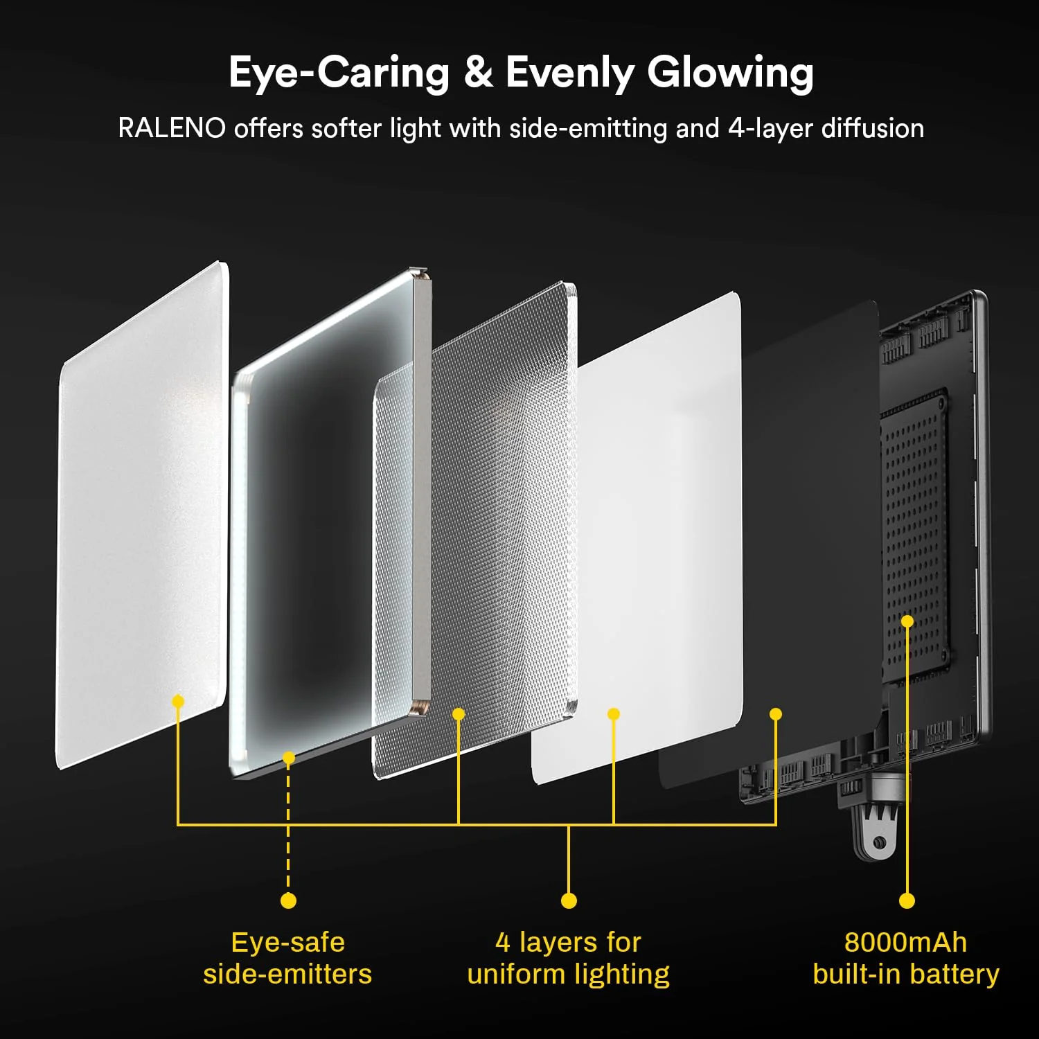 RALENO 2 Packs LED Video Light and Stand Lighting Kit