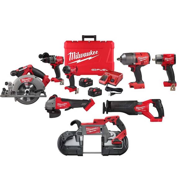 M18 FUEL 18-Volt Lithium Ion Brushless Cordless Combo Kit 6-Tool with 1/2 in. High Torque Impact Wrench and Band Saw