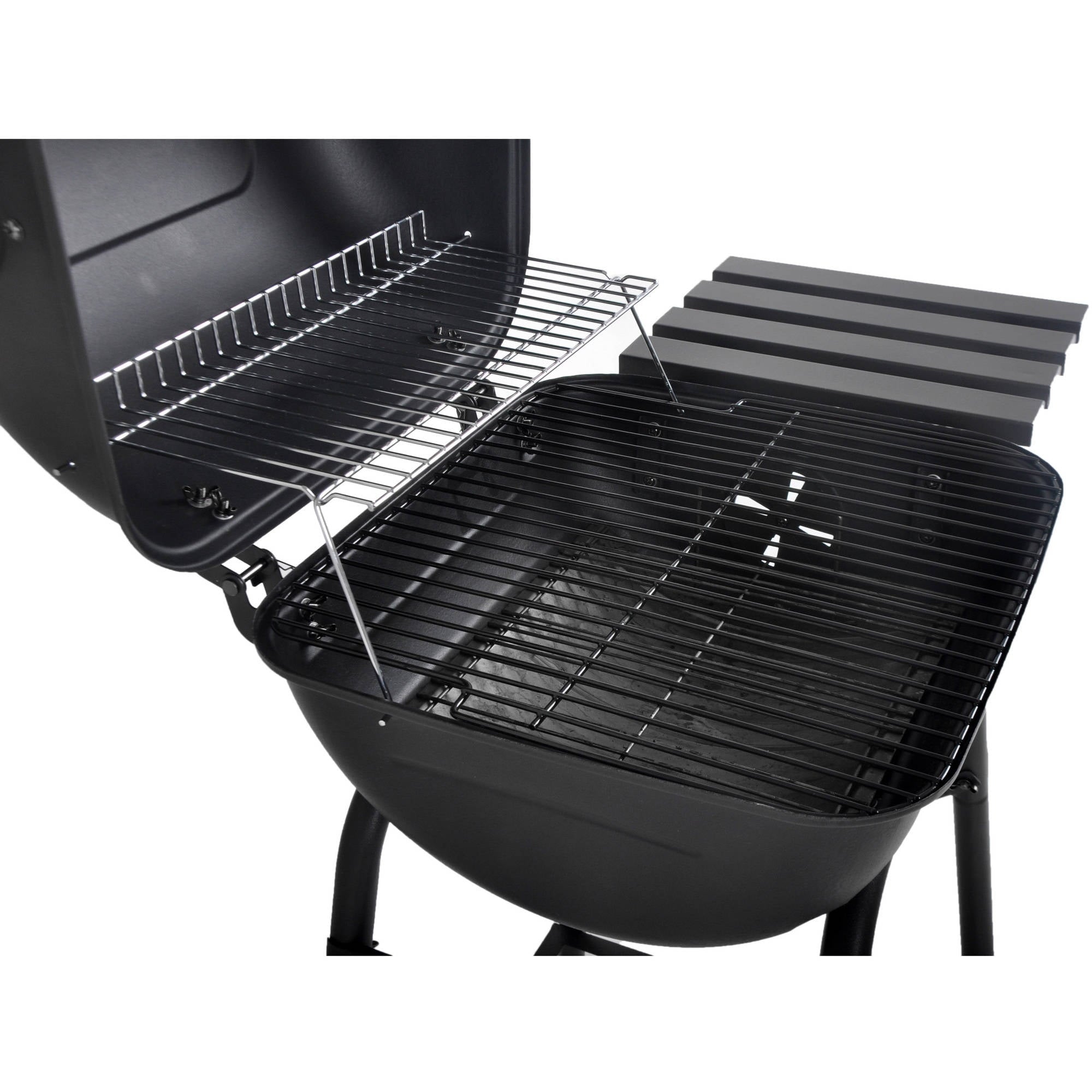 26 Mini Barrel Charcoal Grill with Side Shelf. Black. CBC1760W
