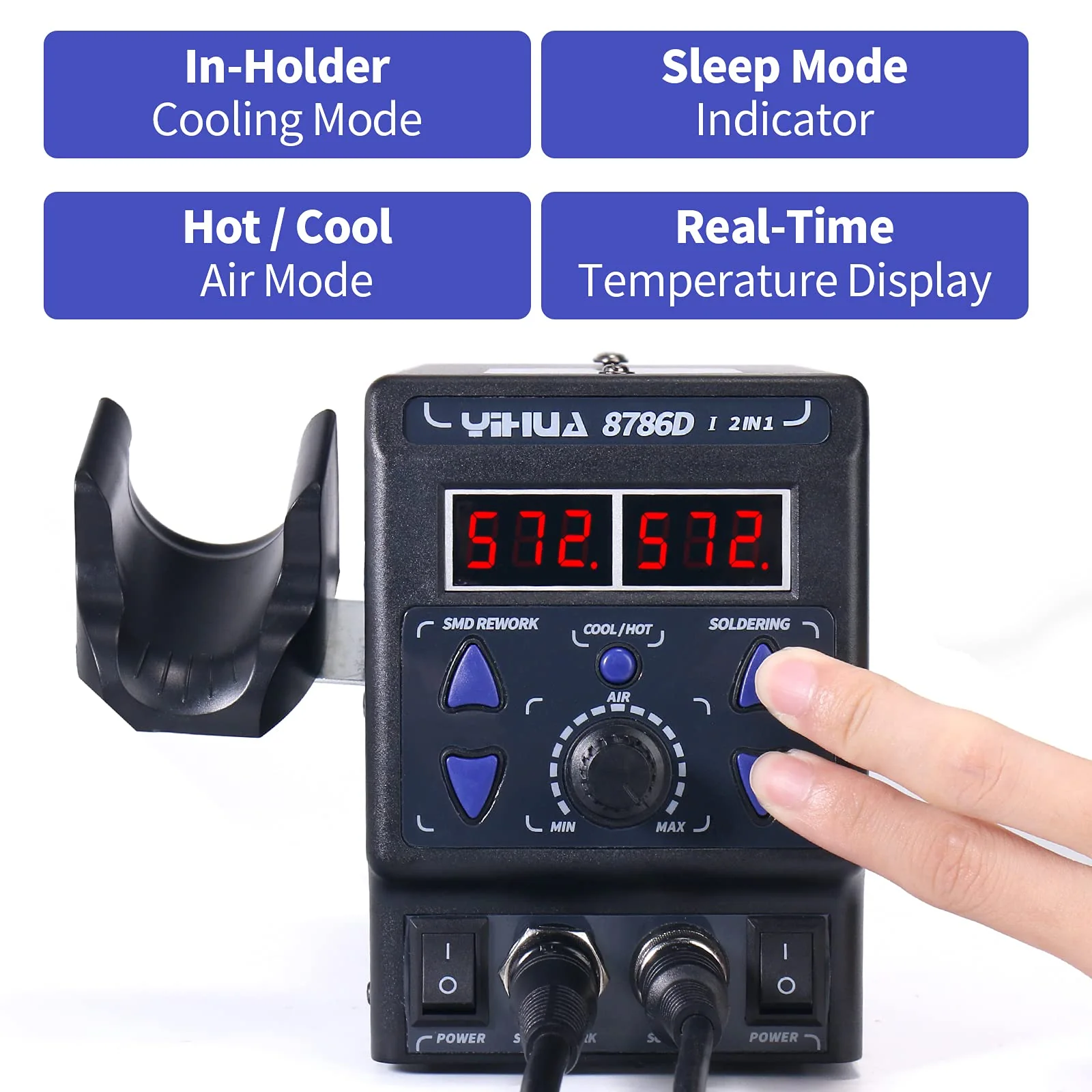 YIHUA 2 in 1 Hot Air Rework and Soldering Iron Station with ??F /??C