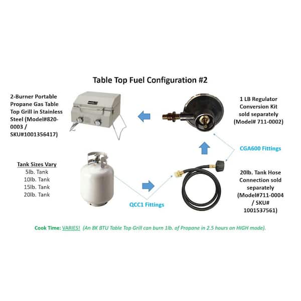 2-Burner Portable Propane Gas Table Top Grill in Stainless Steel