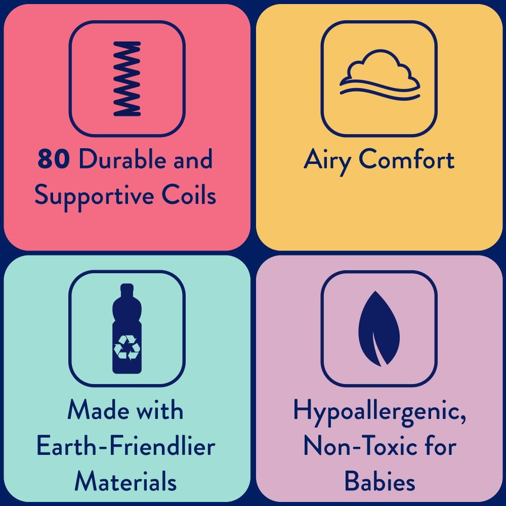 Pediatric 800 Extra Firm Ultra Deluxe. 80 Coil Crib and Toddler Mattress. White