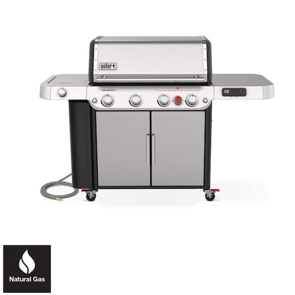 Genesis SPX-435 4-Burner Natural Smart Gas Grill in Stainless Steel with Side Burner
