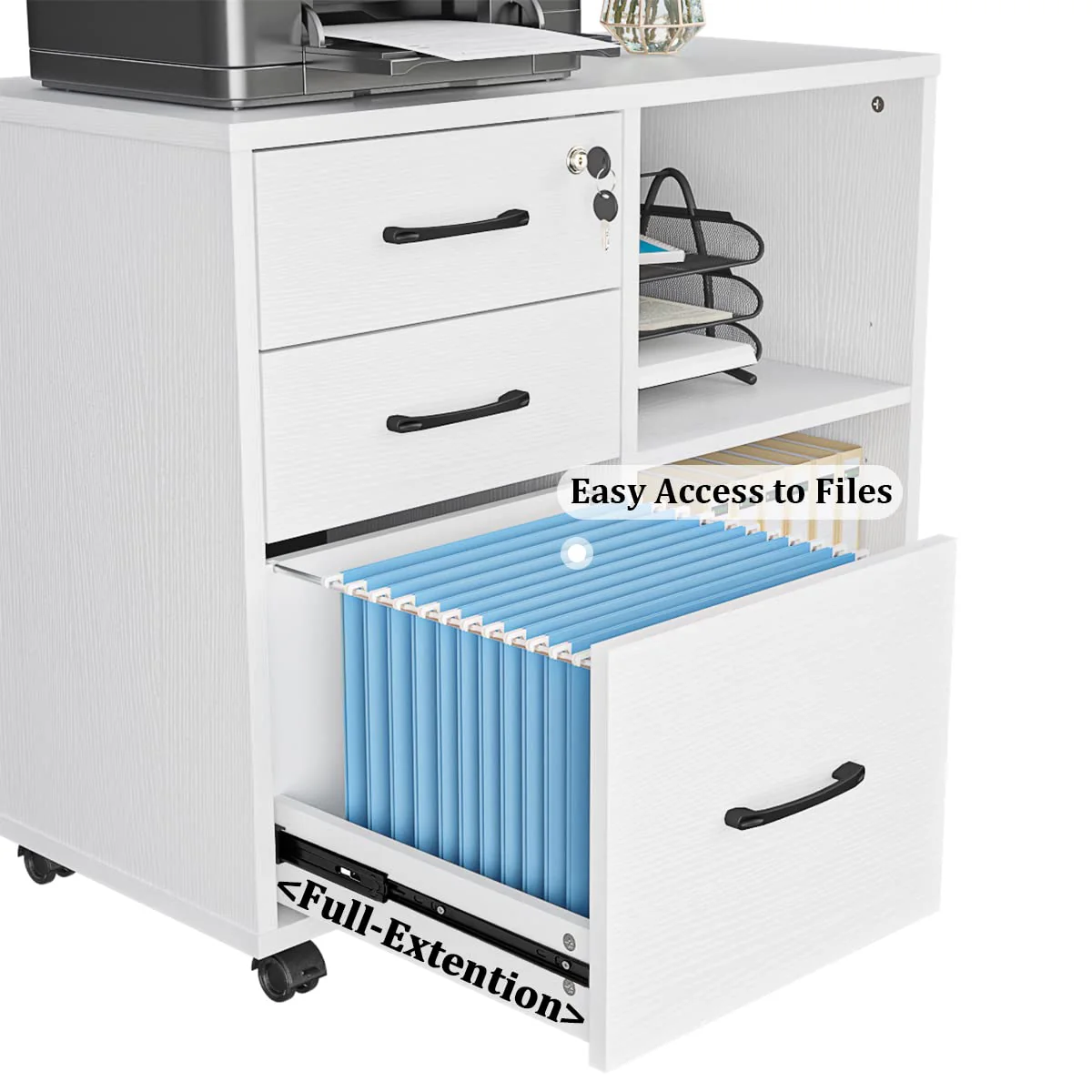 Panana 3 Drawer File Cabinets. Mobile Lateral Printer Stand