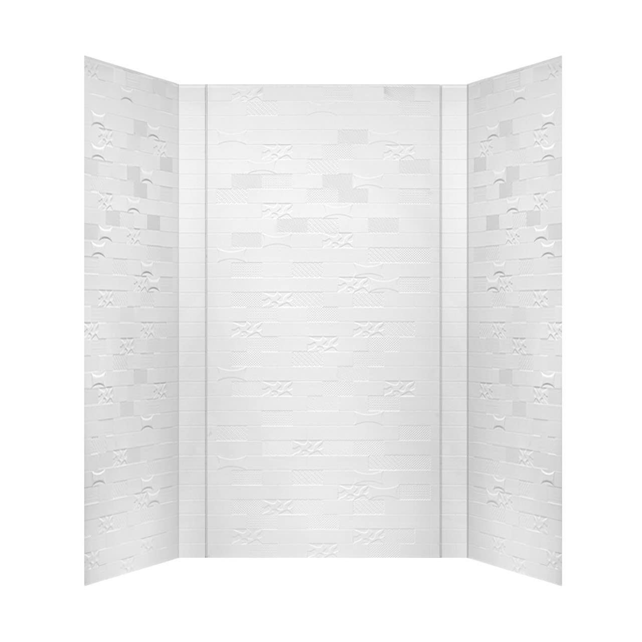 from Plain to Beautiful in Hours 133-VERSA-KIT Versa Tile Tub and Shower Wall Panels Surround, Gloss White, 96 Square Feet