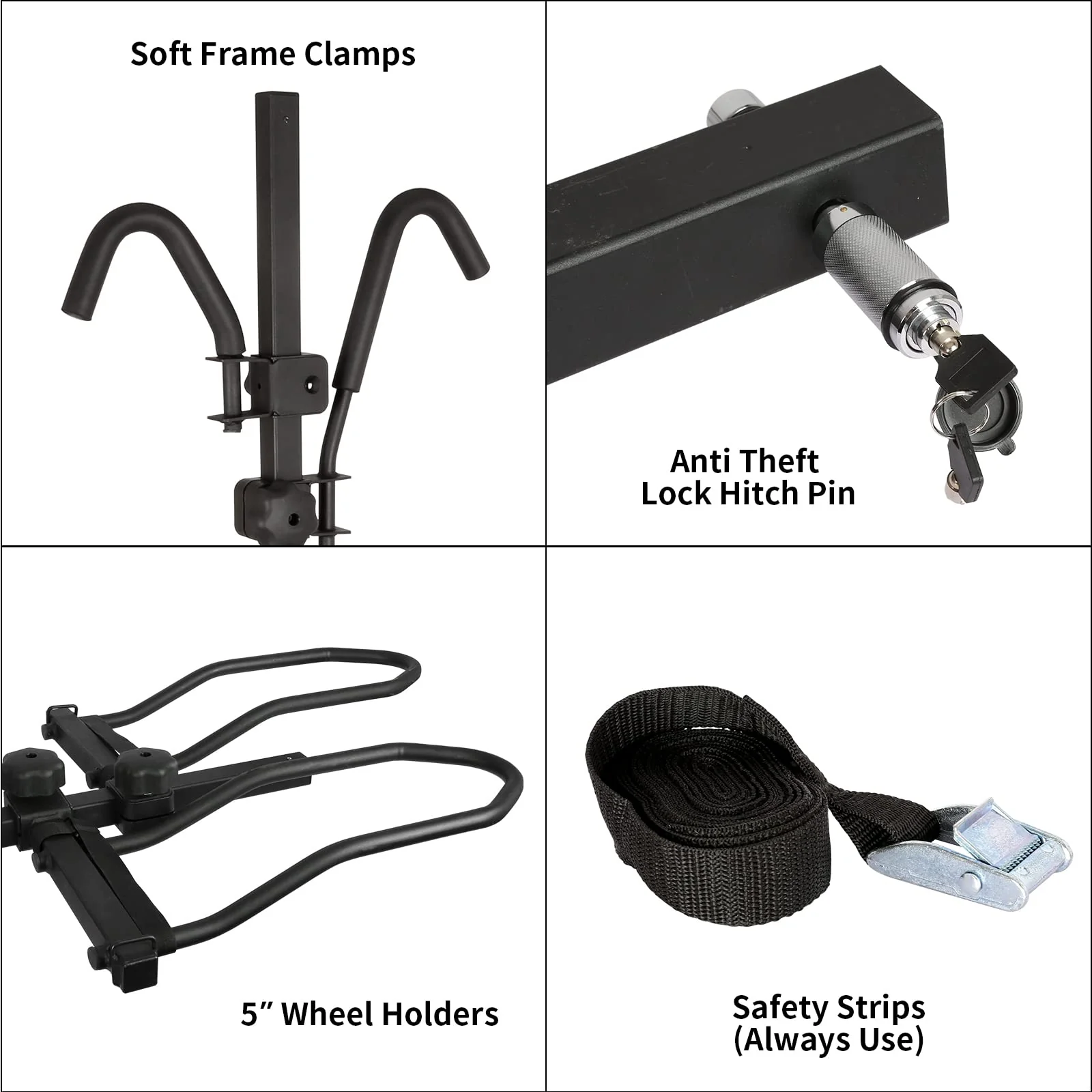 WEIZE Wobble Free Smart Tilting Folding Bicycle Car Racks