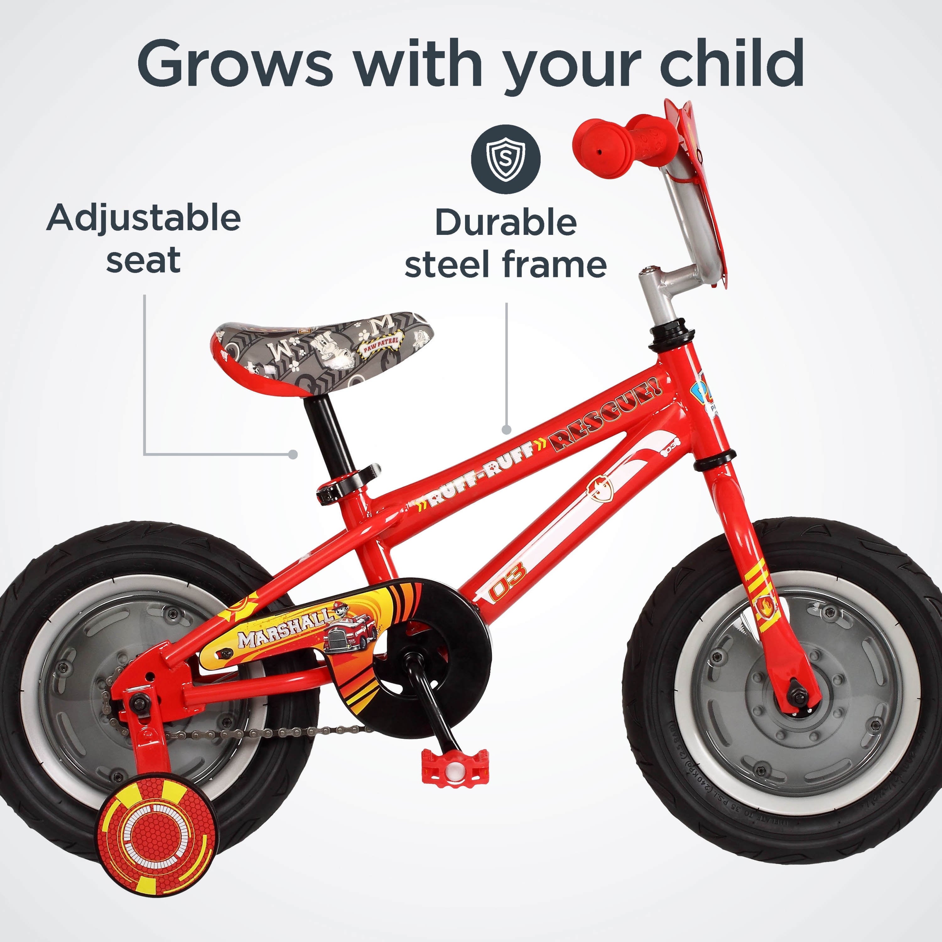 Paw Patrol Marshall 12in. Kids Bike By Schwinn. Ages 2 to 4. Red