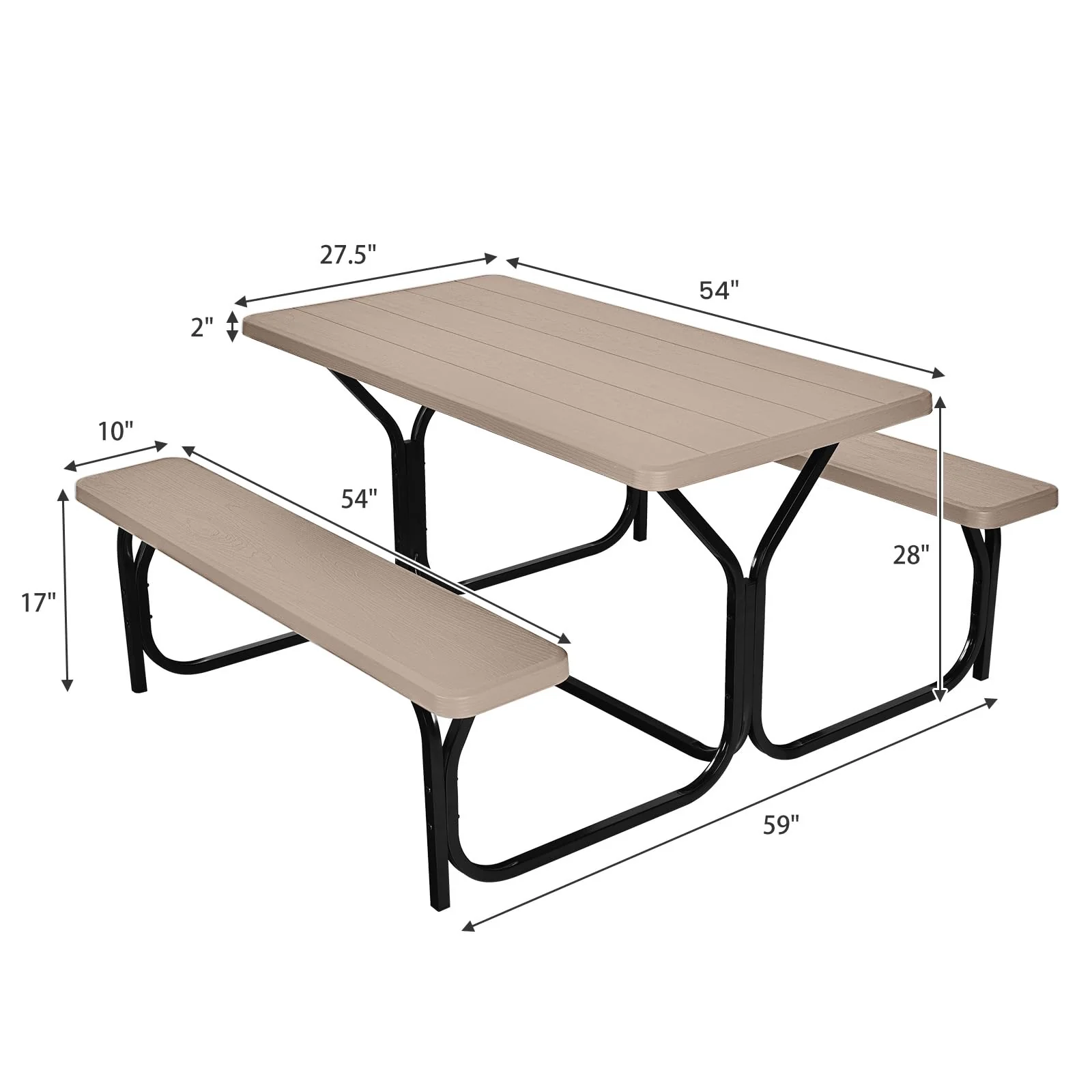 Giantex Outdoor Picnic Table Bench Set