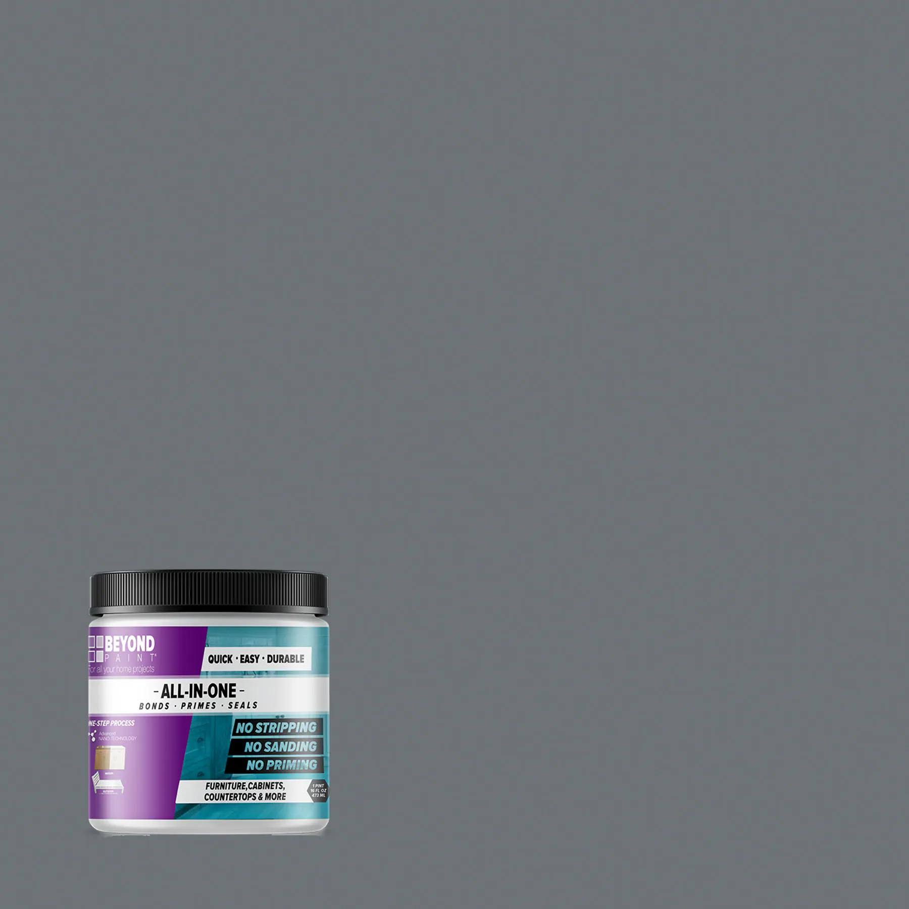 Beyond Paint 1-Pint Pewter Furniture, Cabinets, Countertops and More Multi-Surface All-in-One Interior/Exterior Refinishing Paint, Silver