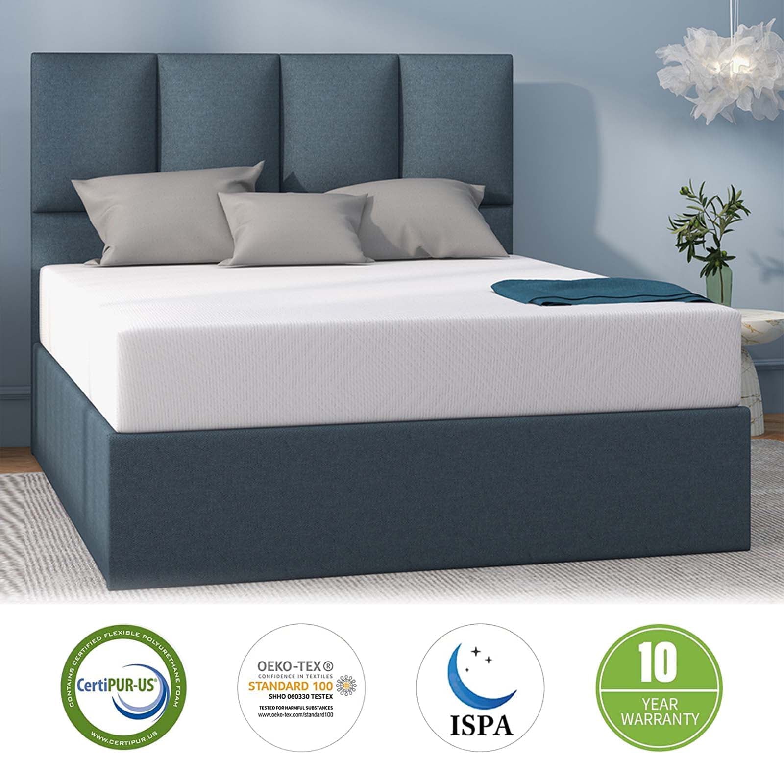 Inch Memory Foam Mattress Green Tea Mattress Medium Firm.Twin
