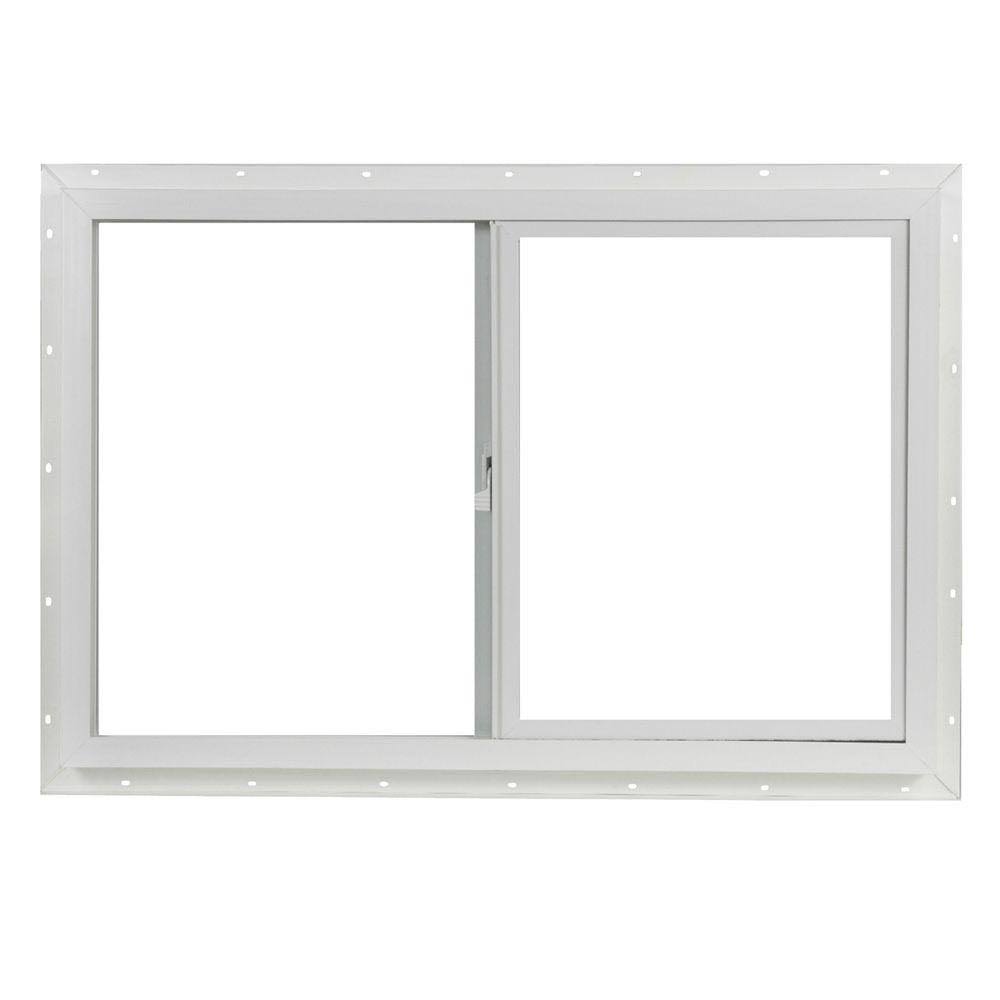 Project Source 10001 Series 35.5-in x 23.5-in 23.5-in x 3-in Jamb Left-Operable Vinyl New Construction White Sliding Window Half | VUS3624