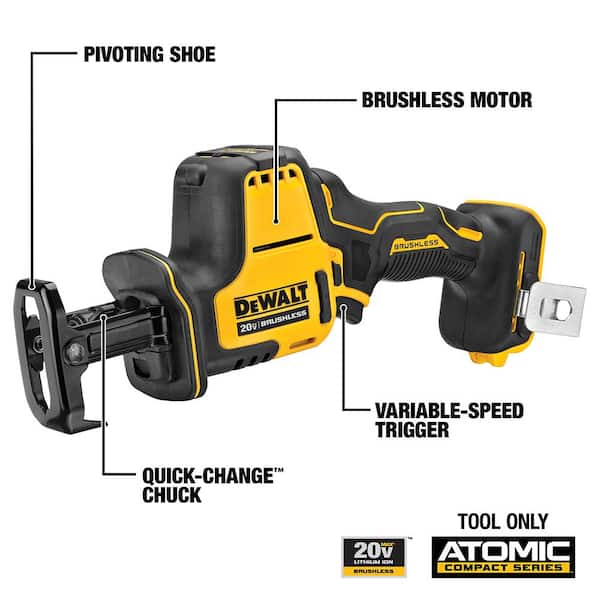 ATOMIC 20V MAX Cordless Brushless Compact Reciprocating Saw and 20V POWERSTACK Compact Battery Starter Kit