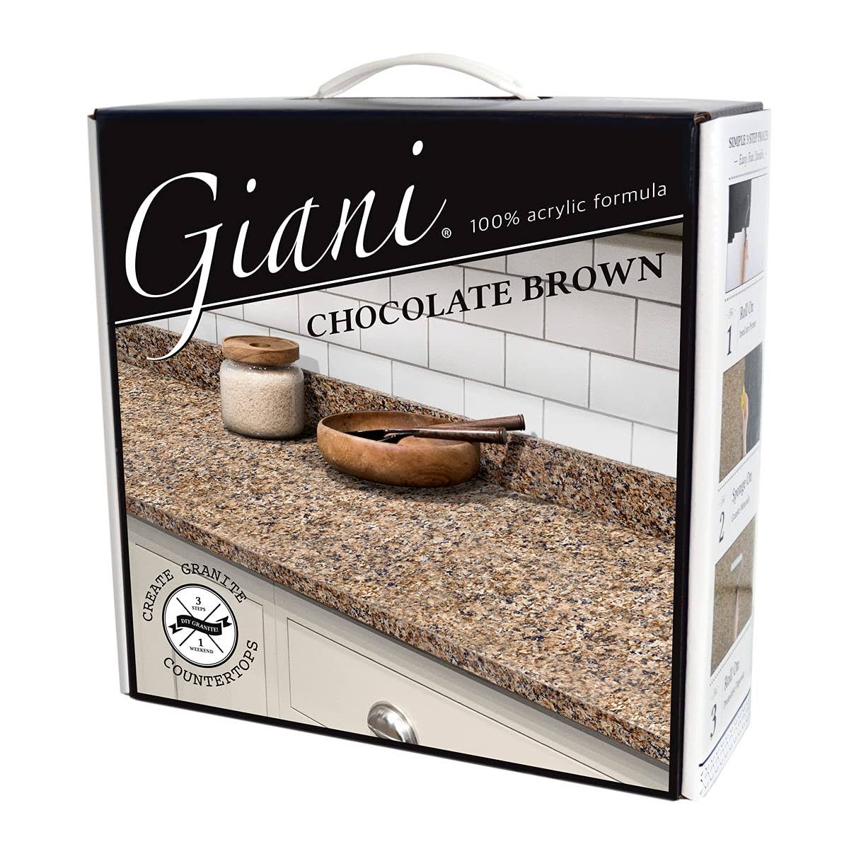 Giani Granite Countertop Paint Kit 2.0 - 100% Acrylic Chocolate Brown