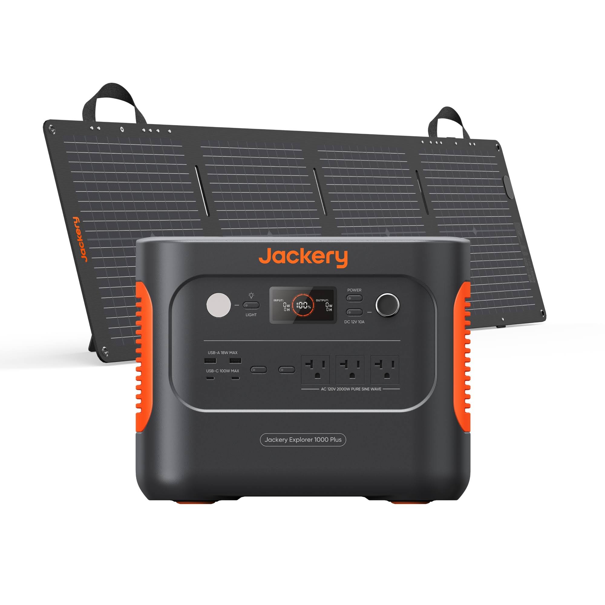 Jackery Explorer 1000 Plus Portable Power Station, 1 SolarSaga 100W Panel