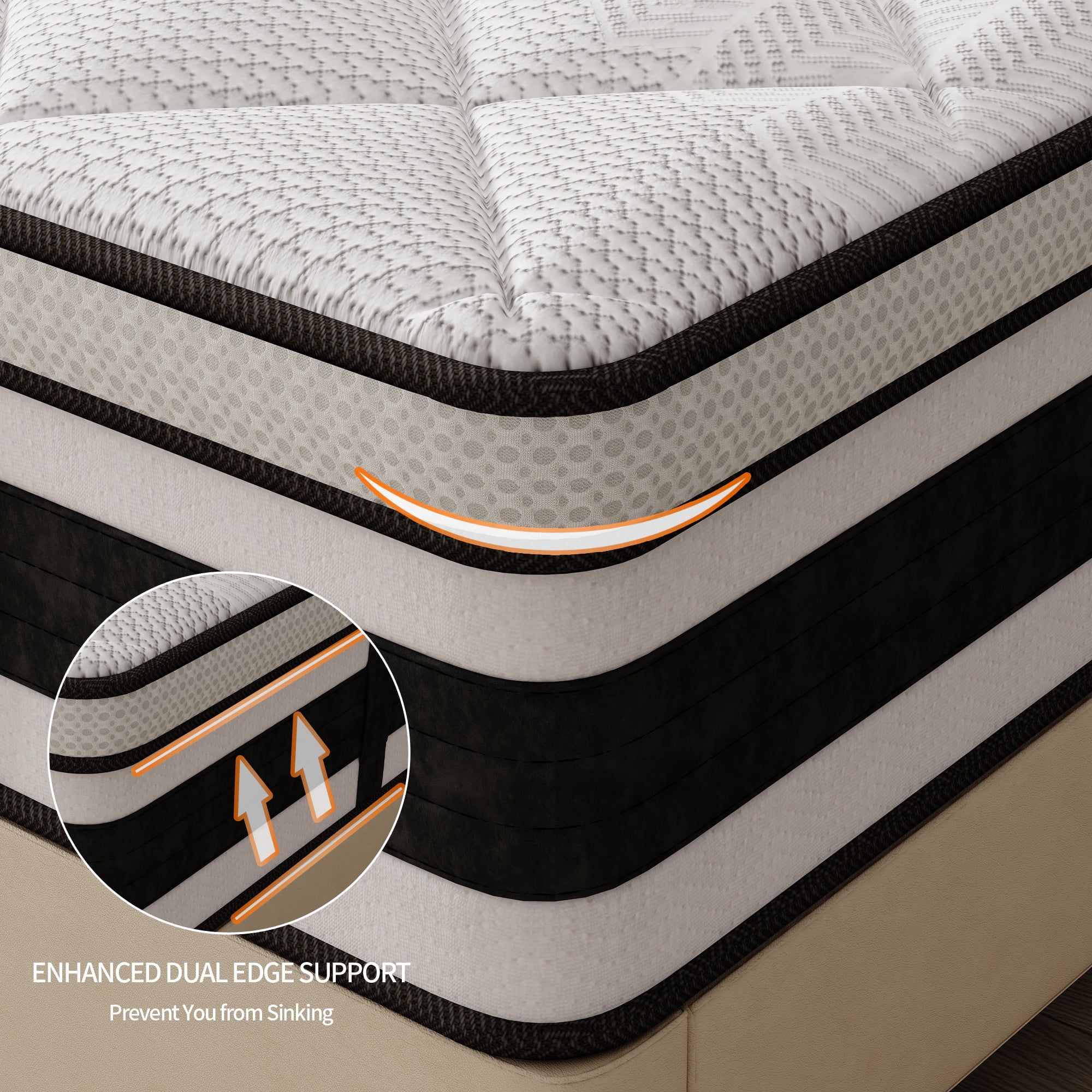 Size Mattress. Nisien 10 Inch Gel Memory Foam Hybrid Queen Mattress in a Box.Firm.Euro Top Bed Mattress for Cooler Sleep.100-Night Free Trial