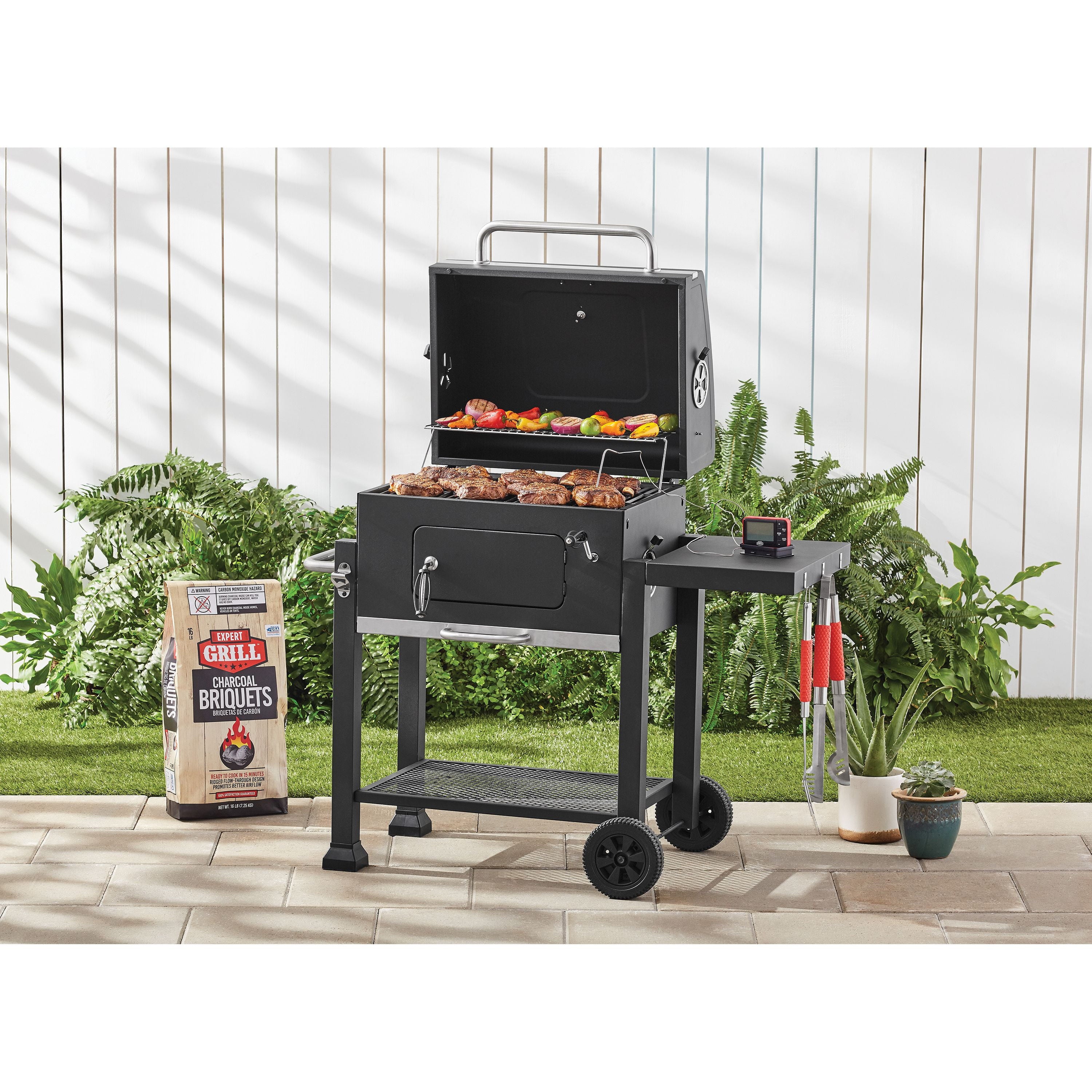 Grill Heavy Duty 24-Inch Charcoal Grill. Black