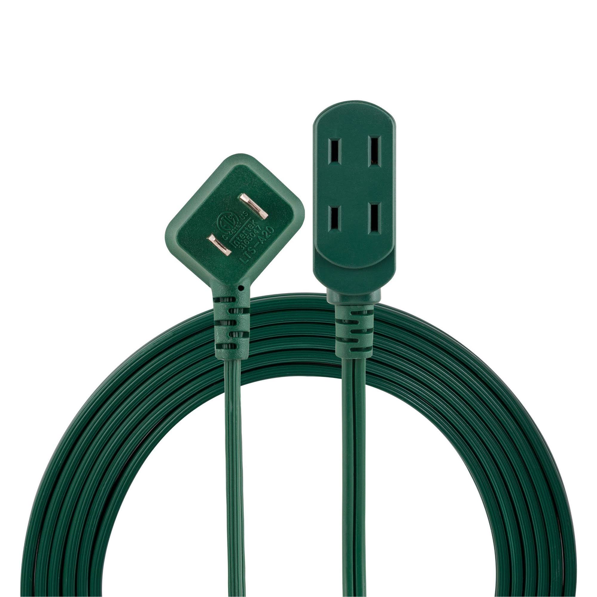 Philips 3-Outlet Polarized Extension Cord - Indoor, Green, 15 ft