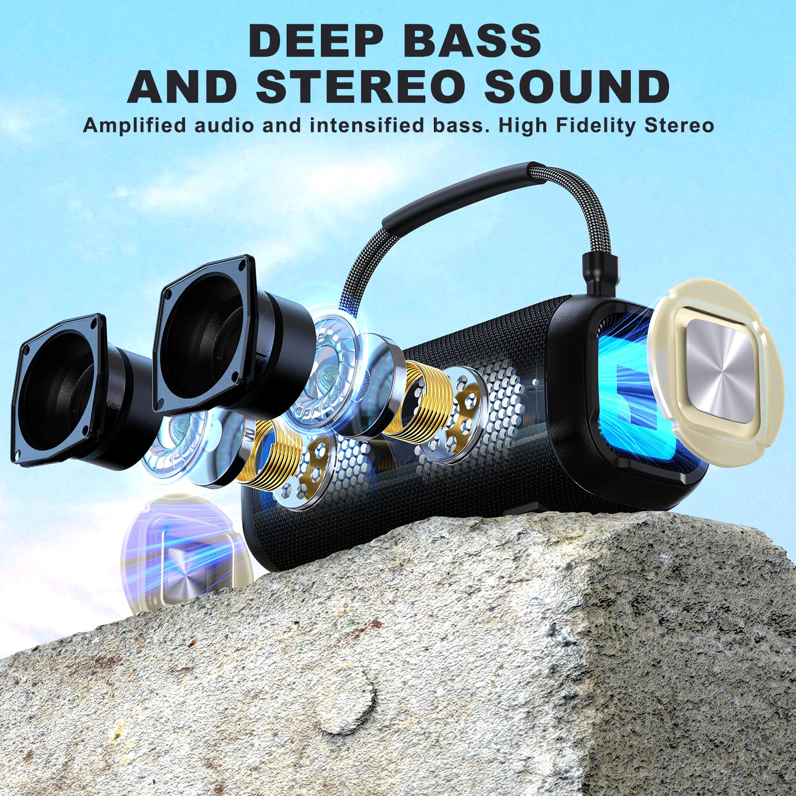 Bobtot Bluetooth Speaker Portable Waterproof Speakers