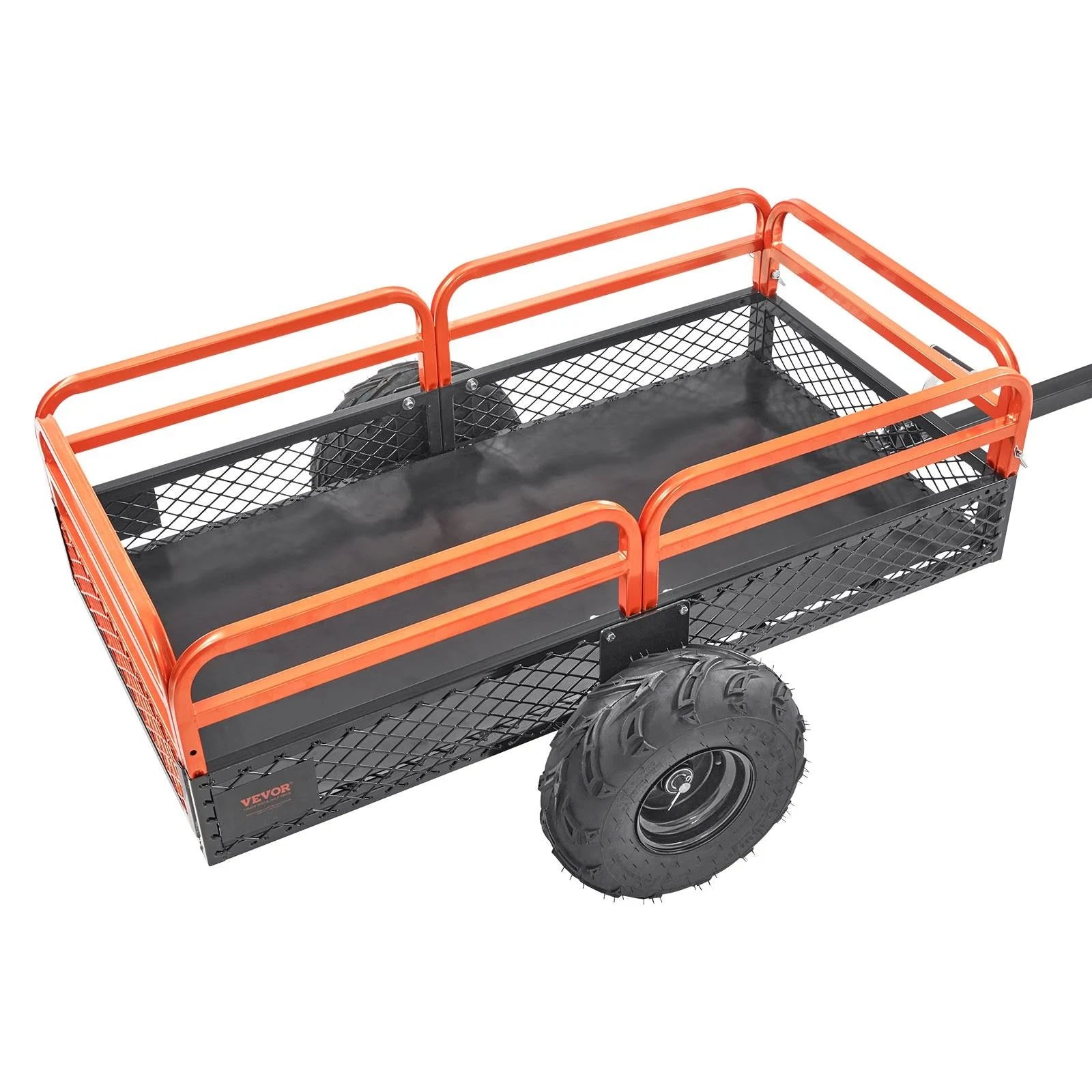 VEVOR Heavy Duty Steel ATV Dump Trailer. 1500-Pound Load Capacity 15 Cubic Feet. Tow Behind Dump Cart Garden Trailer. with Removable Sides and 2 - MadeInUSA