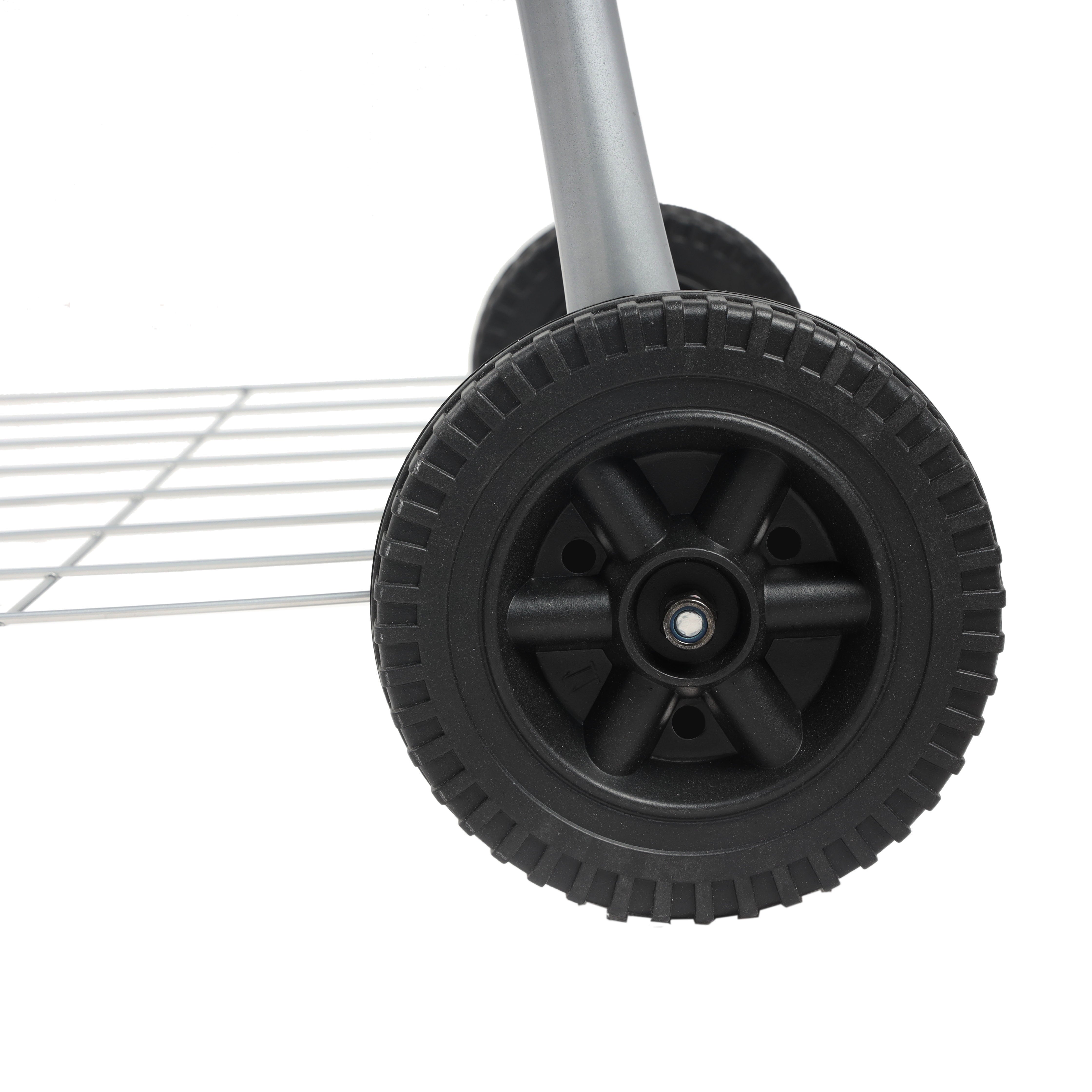 22 Square Charcoal Grill with Foldable Side Shelf. Black