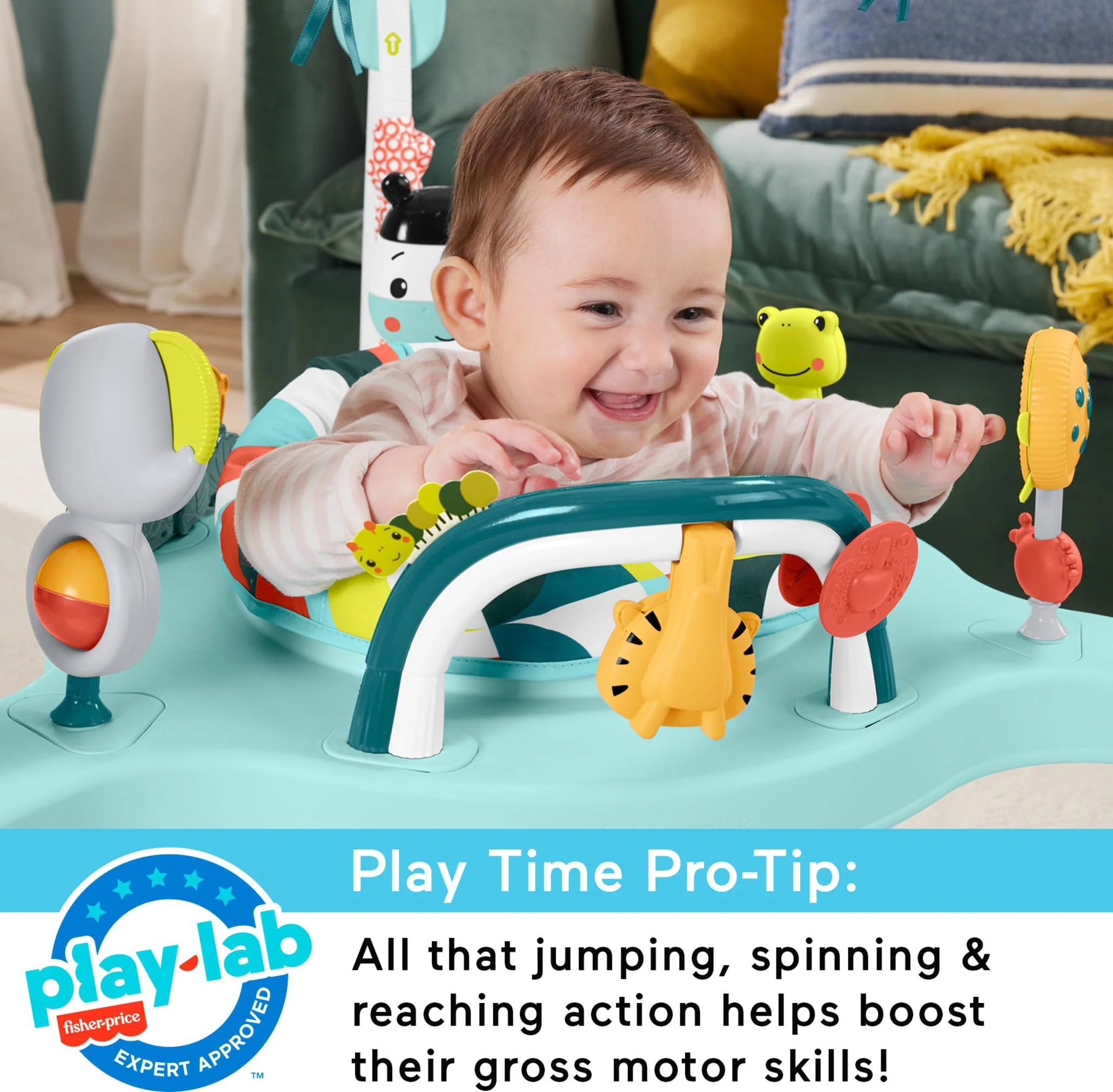 Fisher-Price Baby Bouncer Colorful Corners Jumperoo Activity Center