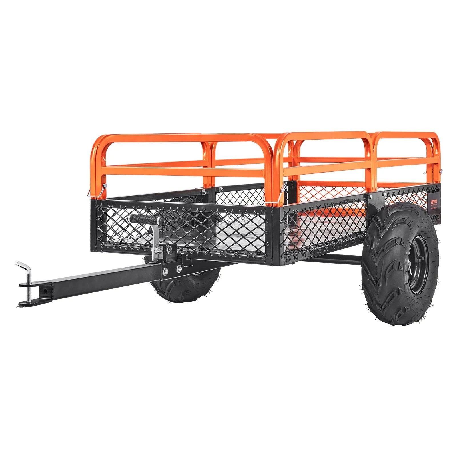 VEVOR Heavy Duty Steel ATV Dump Trailer. 1500-Pound Load Capacity 15 Cubic Feet. Tow Behind Dump Cart Garden Trailer. with Removable Sides and 2 - MadeInUSA