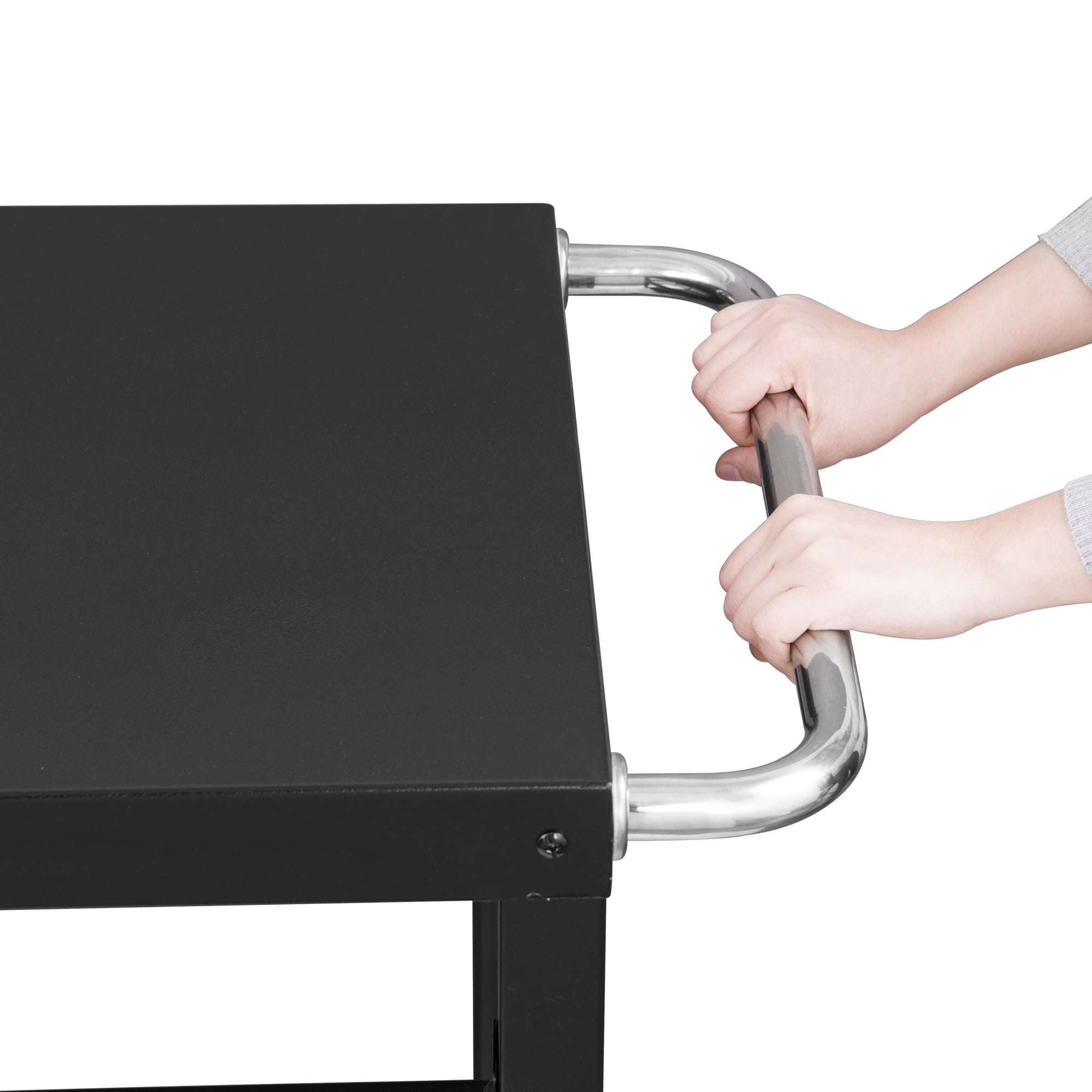 Gourmet PC3401B Double Shelf Movable Dining Cart Work Table. Outdoor Food Preparation Cart