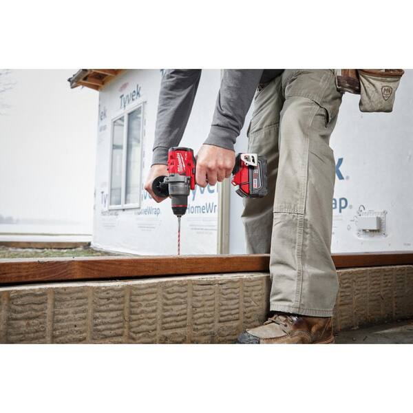 M18 FUEL 18V Lithium-Ion Brushless Cordless 1/2 in. Hammer Drill/Driver w/One 5.0 Ah and One 2.0 Ah Battery and Charger