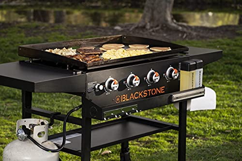 1984 Original 36 Inch Front Shelf. Side Shelf & Magnetic Strip Heavy Duty Flat Top Griddle Grill Station for Kitchen. Camping. Outdoor. Tailgating. Black