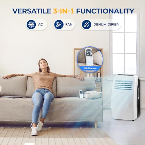 SereneLife 3-in-1 Portable Air Conditioner with Dehumidifier