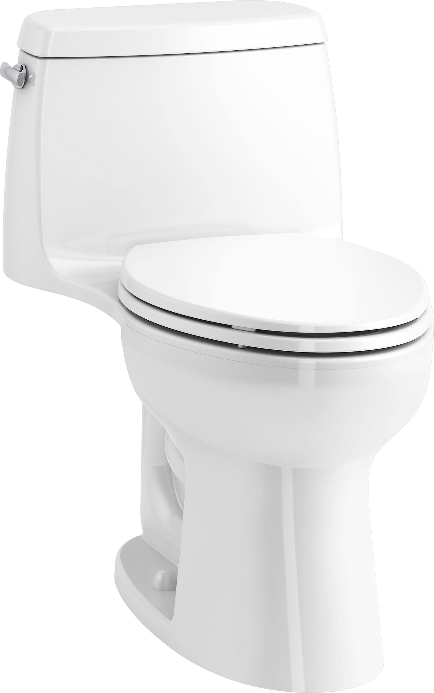 Kohler K-30811-0 White Santa Rosa One-Piece Compact Elongated 1.6 GPF Toilet with Revolution 360 Swirl Flushing Technology