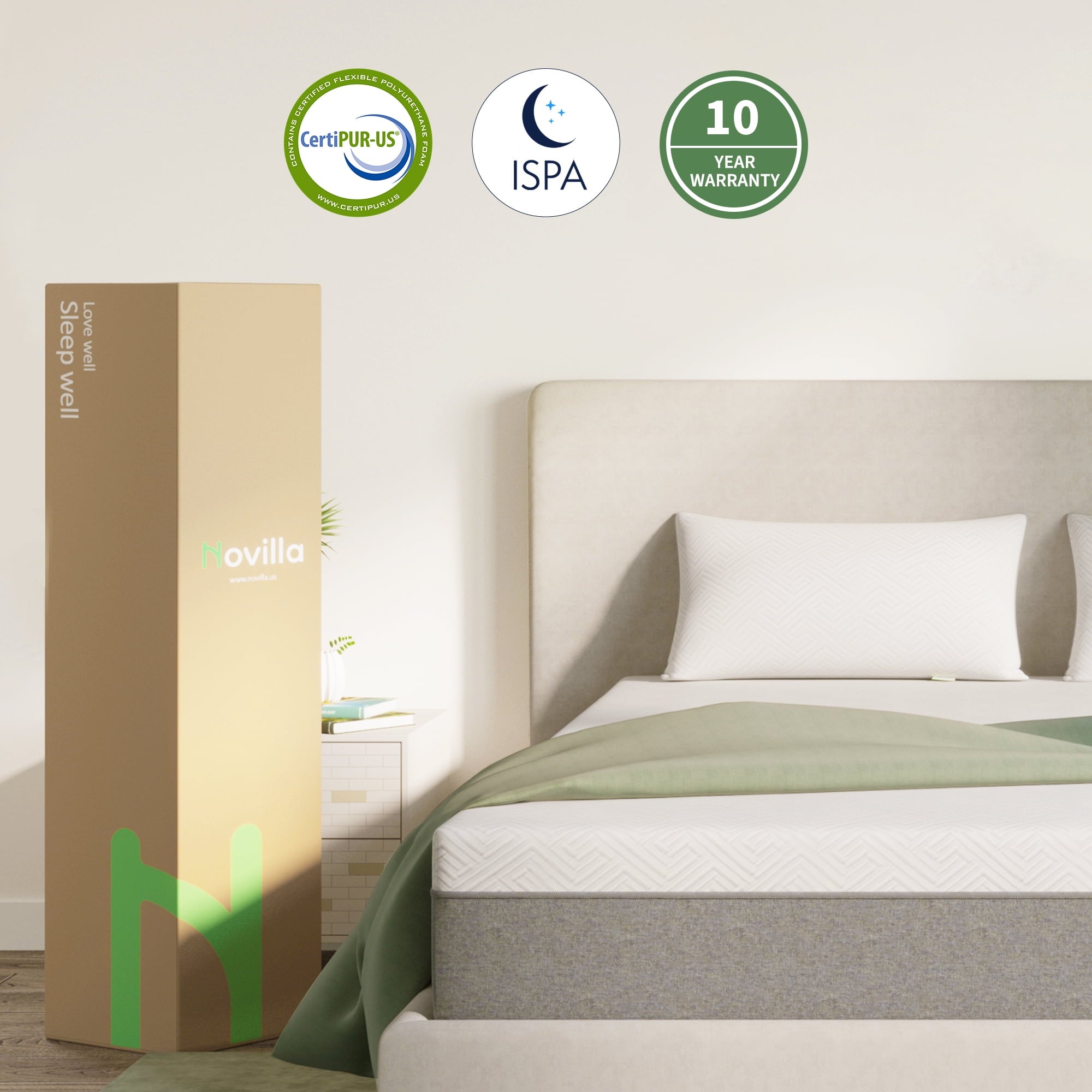 10 inch Cooling Gel Memory Foam Mattress in a Box. Queen Mattress
