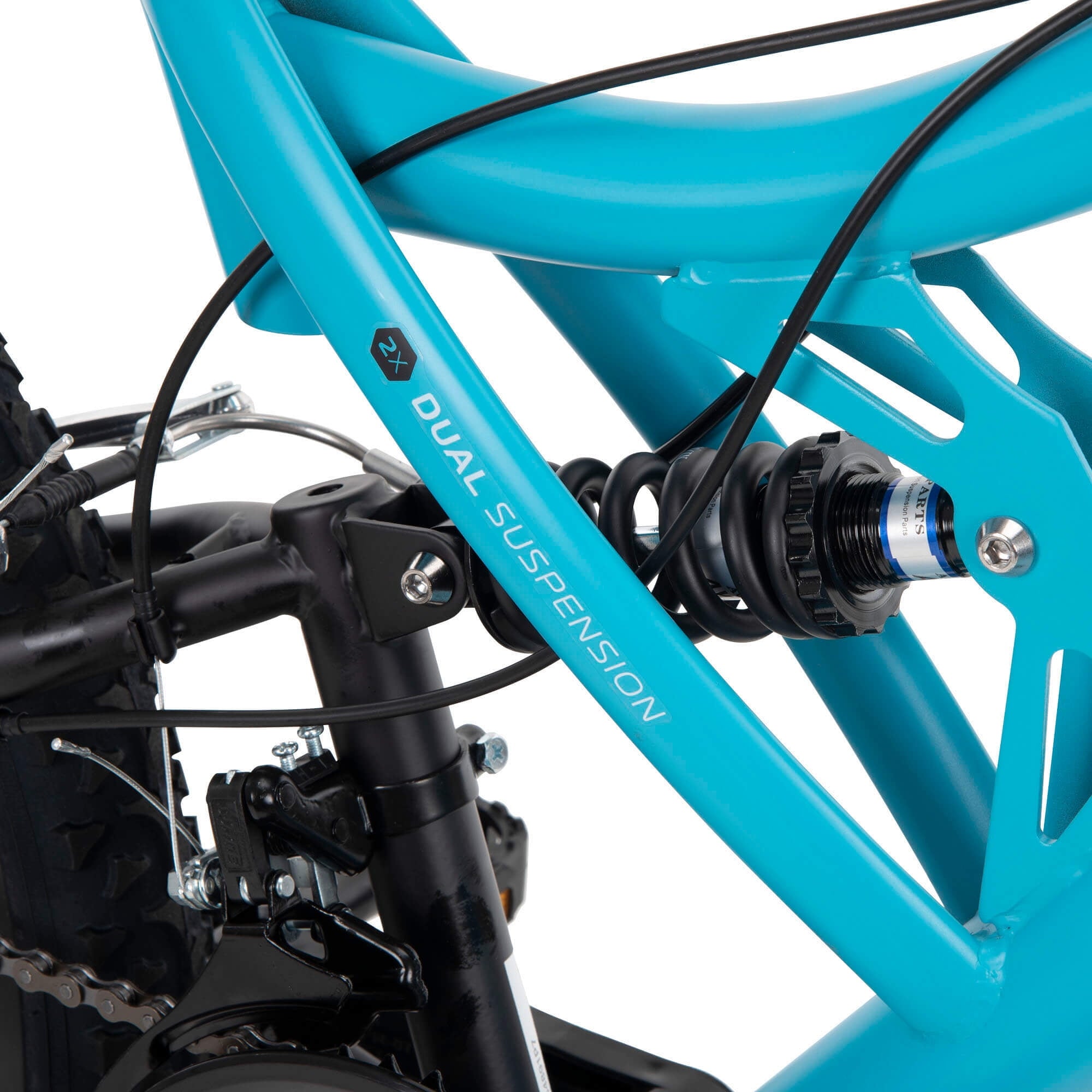 24 Trail Runner Girls Full Suspension Mountain Bikes. Teal Blue