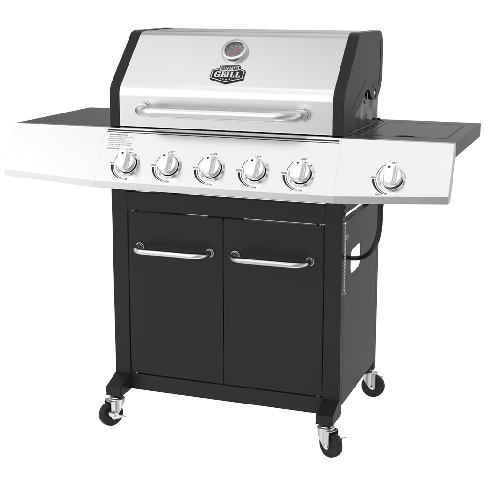 Grill 5-Burner Propane Gas Grill with Side Burner