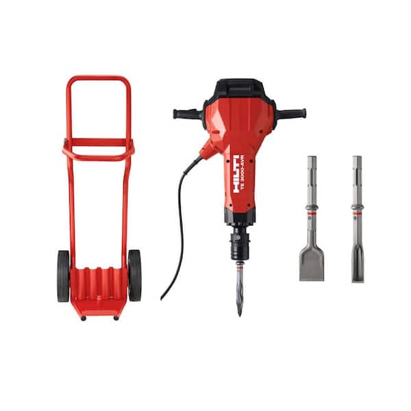 15 Amp 120V Hex 28 Corded 32.3 in x 23.1 in. x 8.6 in. TE-3000 AVR Electric Jack Hammer with Trolley. Cord and Chisels
