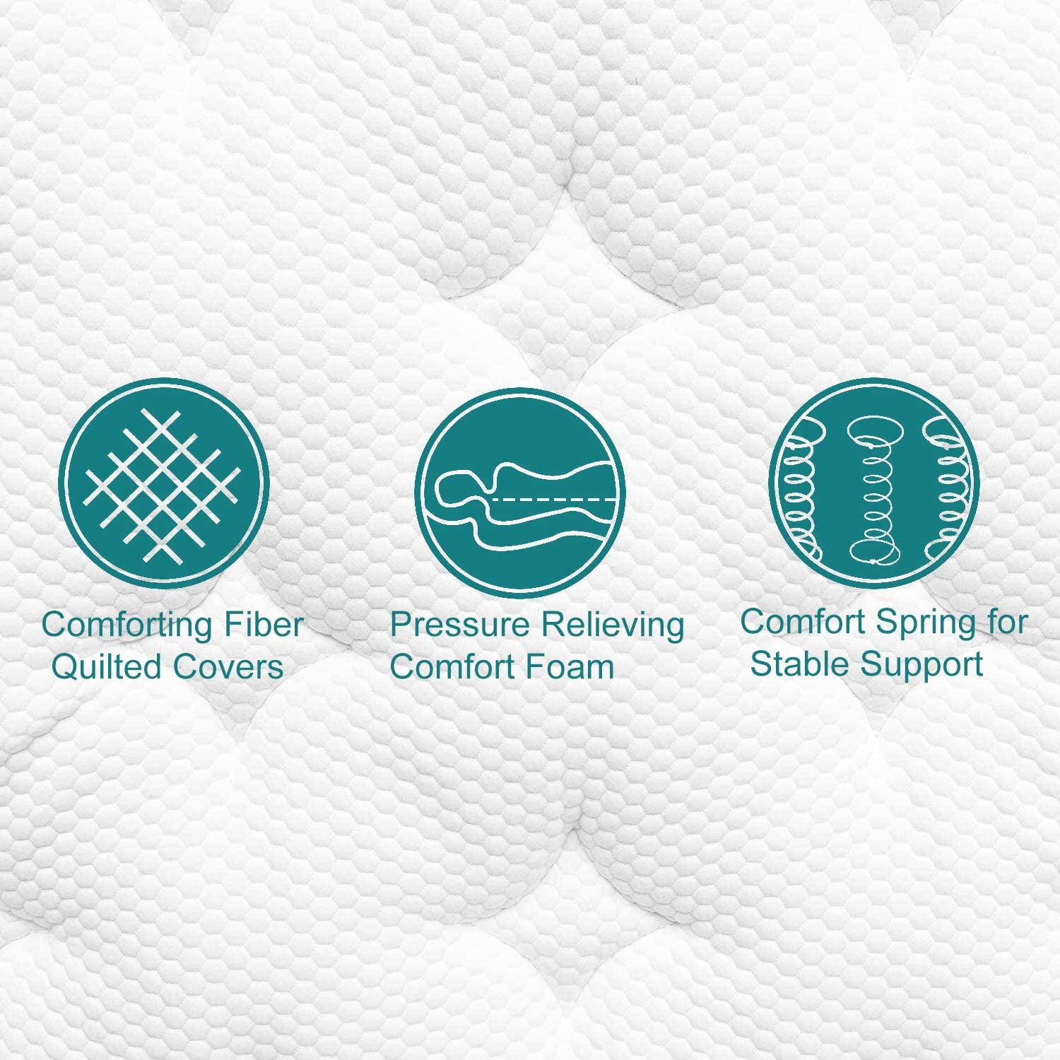 8 Queen Size Pocket Innerspring Memory Foam Hybrid Mattress in a Box