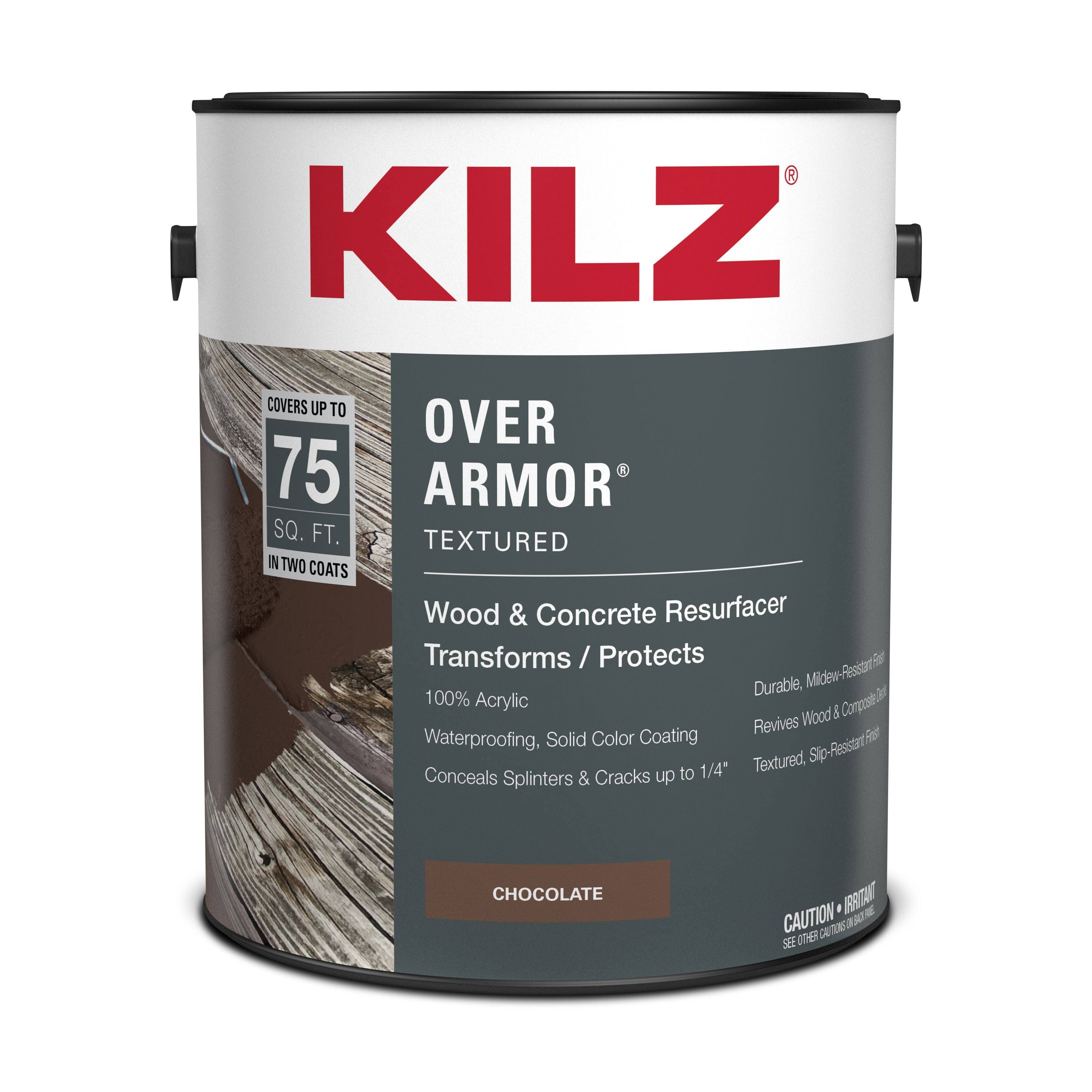 Kilz Over Armor Textured Wood/Concrete Coating, 1 Gallon, Chocolate Brown
