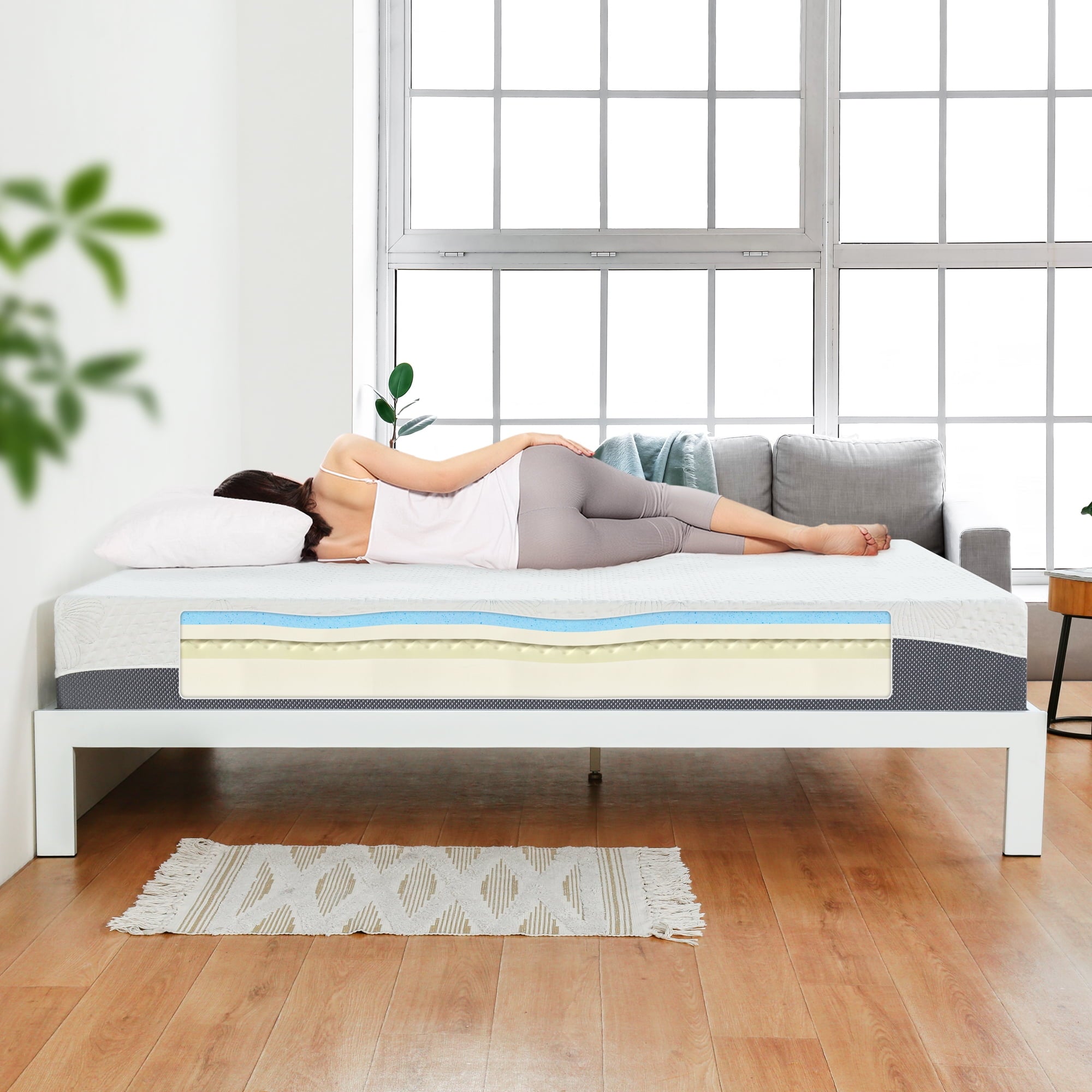 DreamGel 10 Gel Memory Foam Mattress. Full. Grey