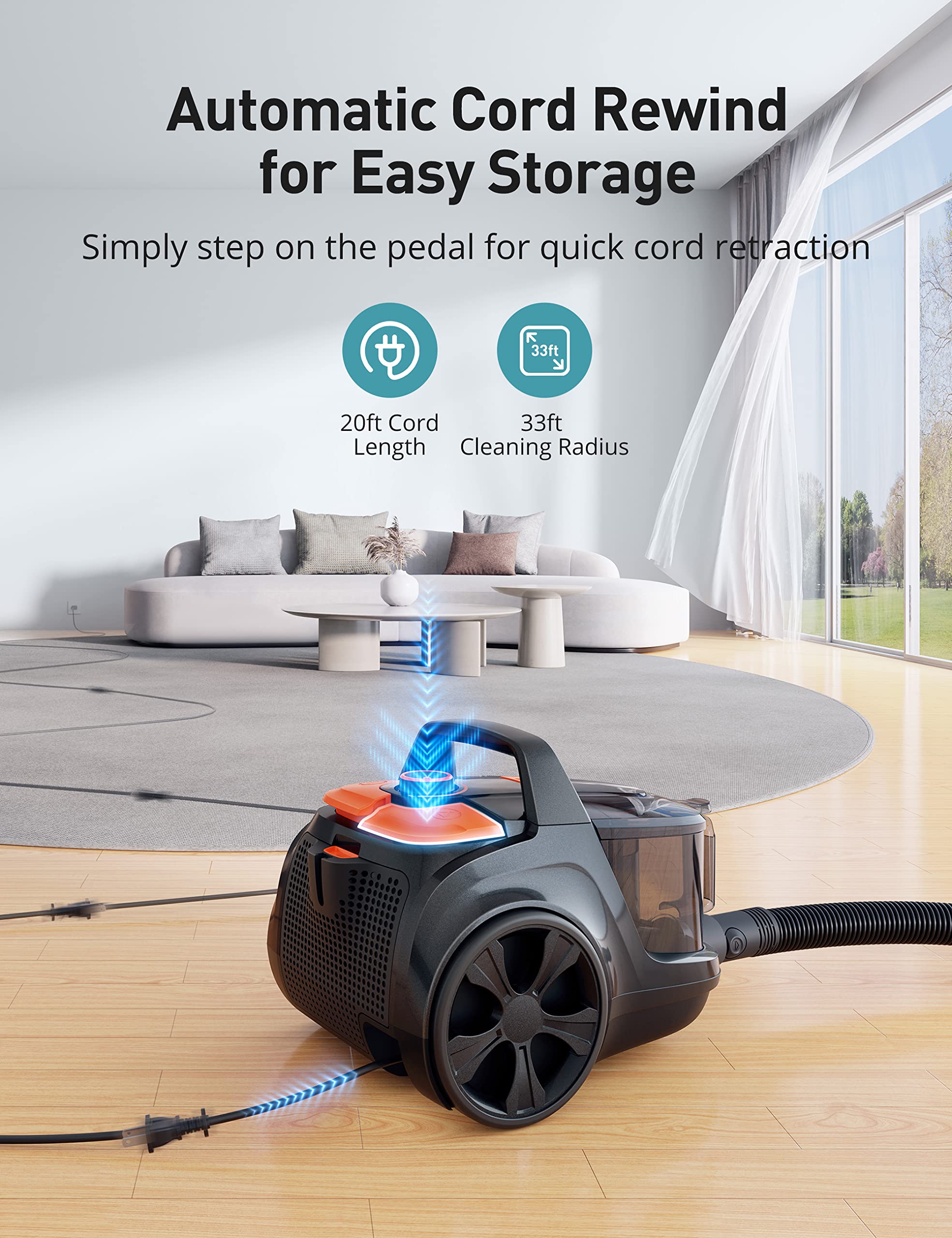 Aspiron 1200W Lightweight Bagless Vacuum Cleaner