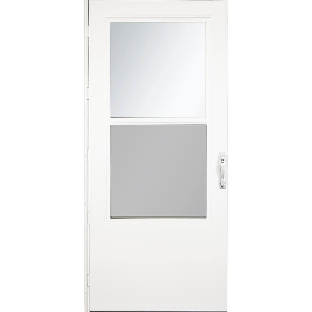 LARSON 32-in x 81-in White Mid-View Wood Core Storm Door(32 in X 81 in)