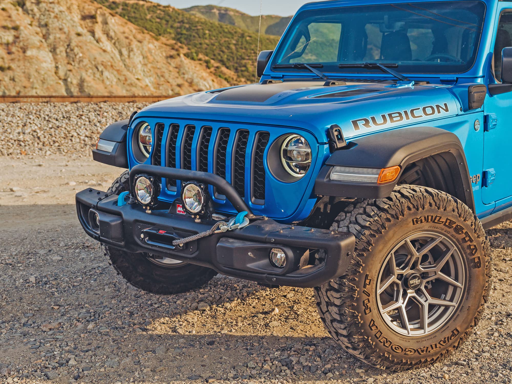 RockTrix Black Front Brush Guard. Steel Bar Grille Guard