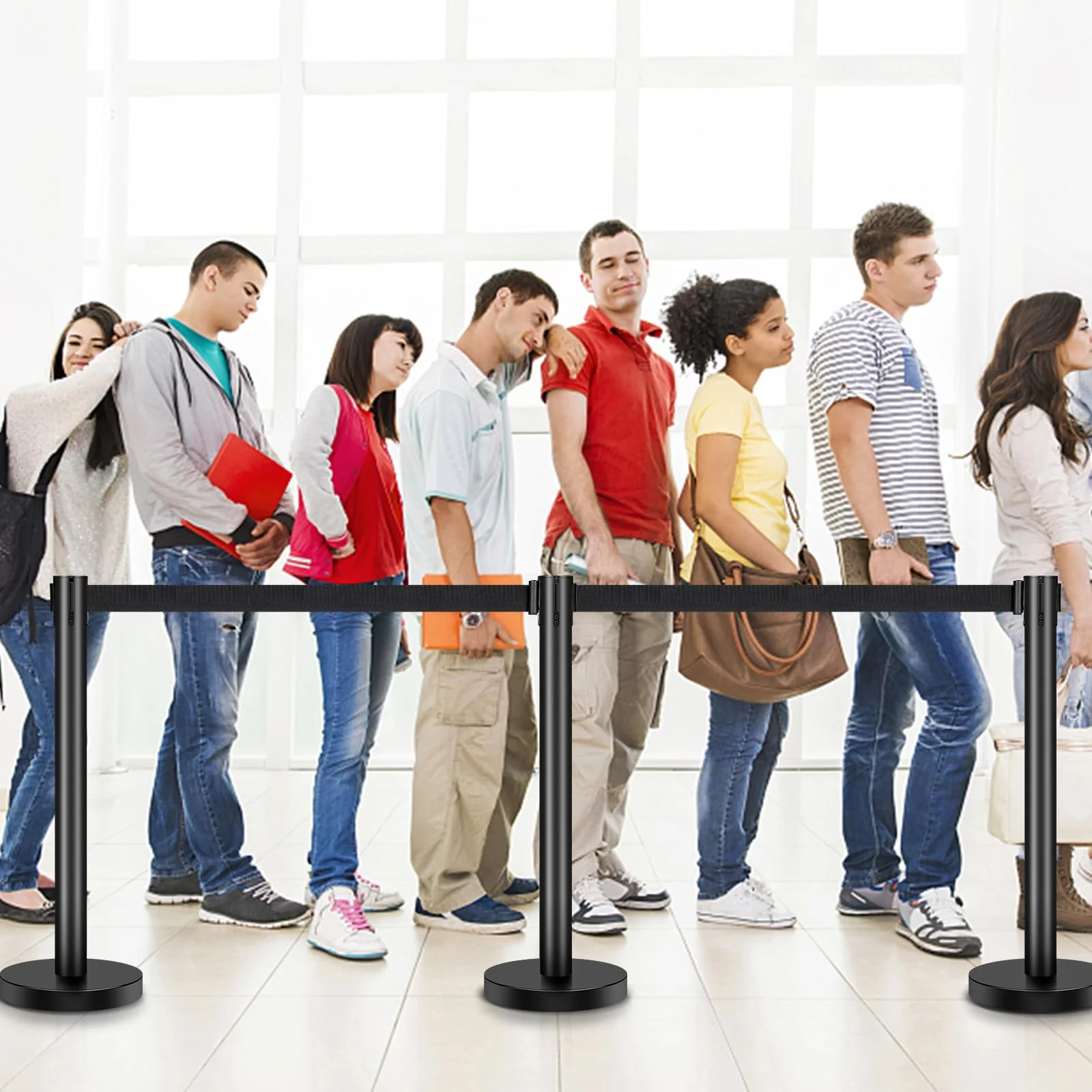 XPCARE Crowd Control Stanchion. 6 Pieces Stanchion Set