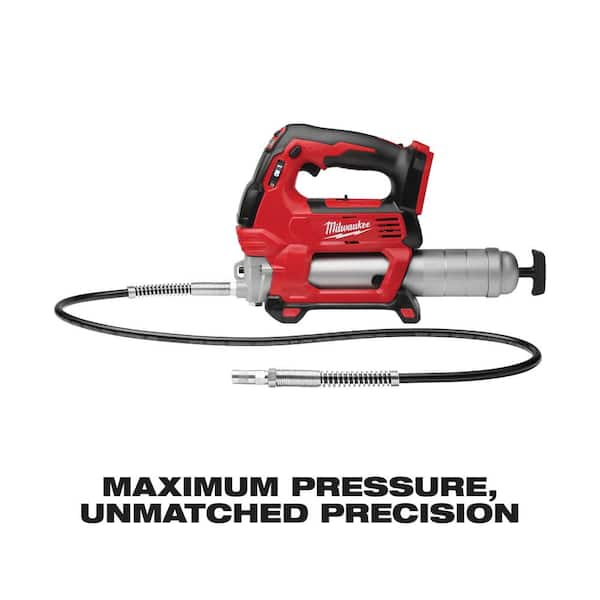 M18 FUEL 18V Lithium-Ion Brushless Cordless 1/2 in. High-Torque Impact Wrench with Grease Gun Kit. Resistant Batteries